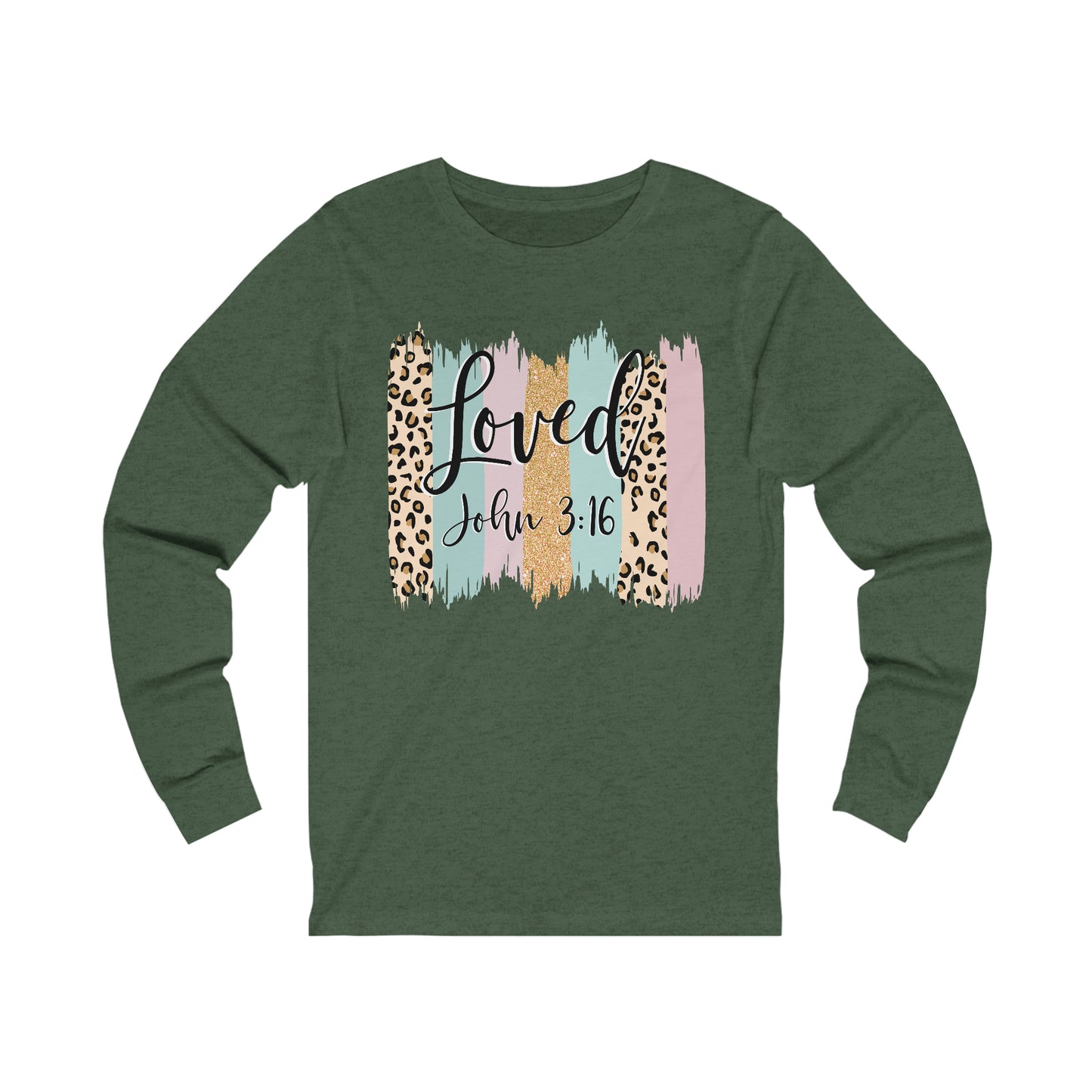 Loved (front) Love/Cross (back)  Long Sleeve Tshirt