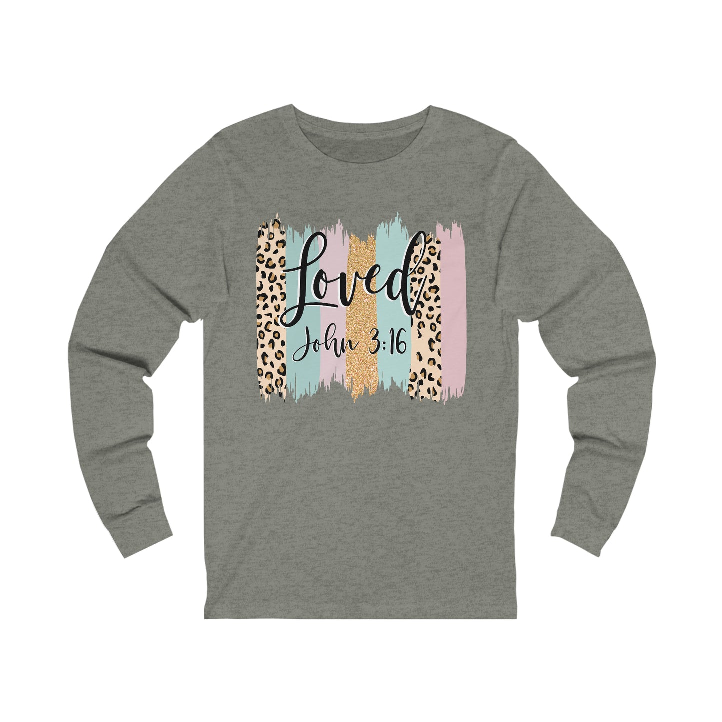 Loved (front) Love/Cross (back)  Long Sleeve Tshirt