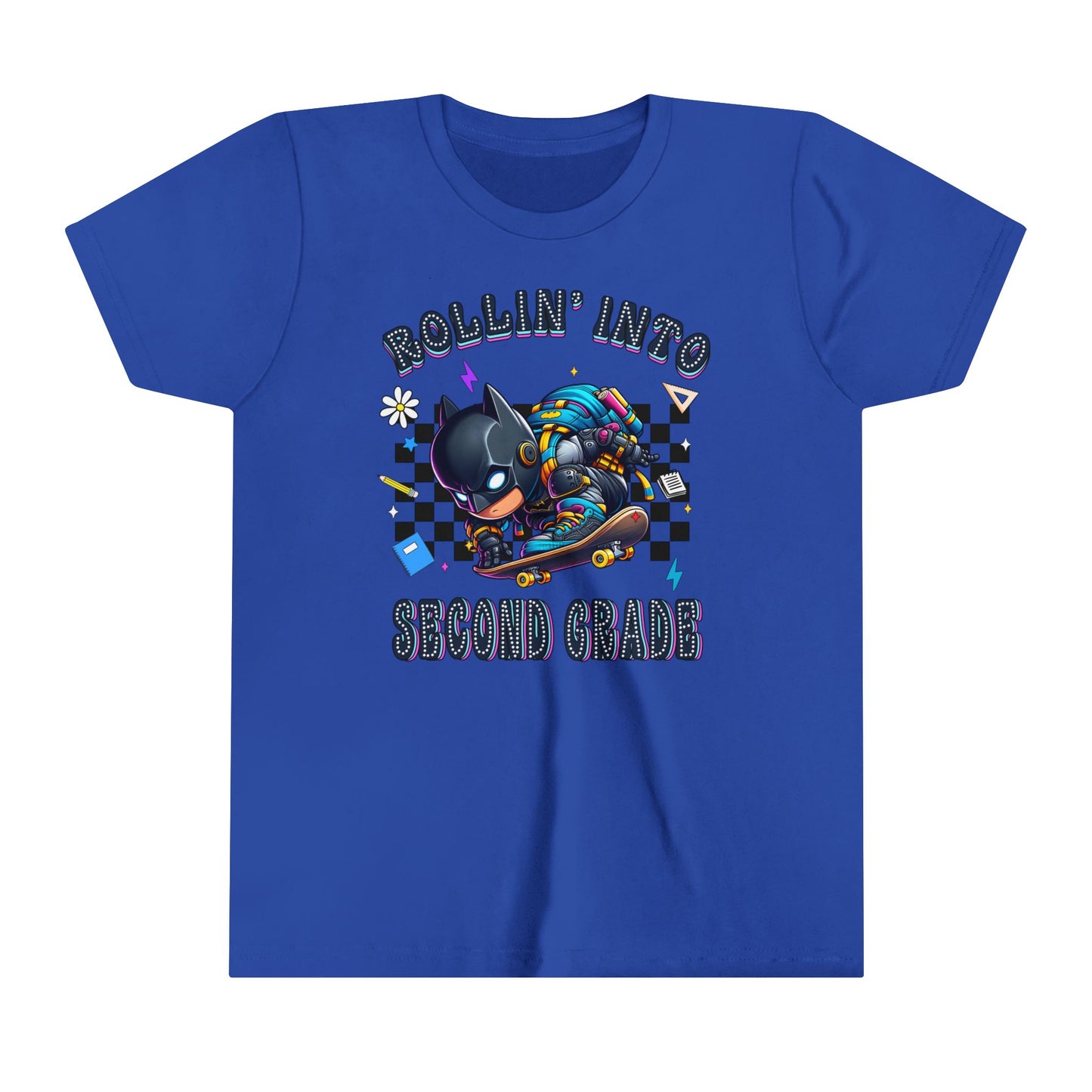 BATMAN - Rollin' Into 2nd Grade Youth Short Sleeve Tee