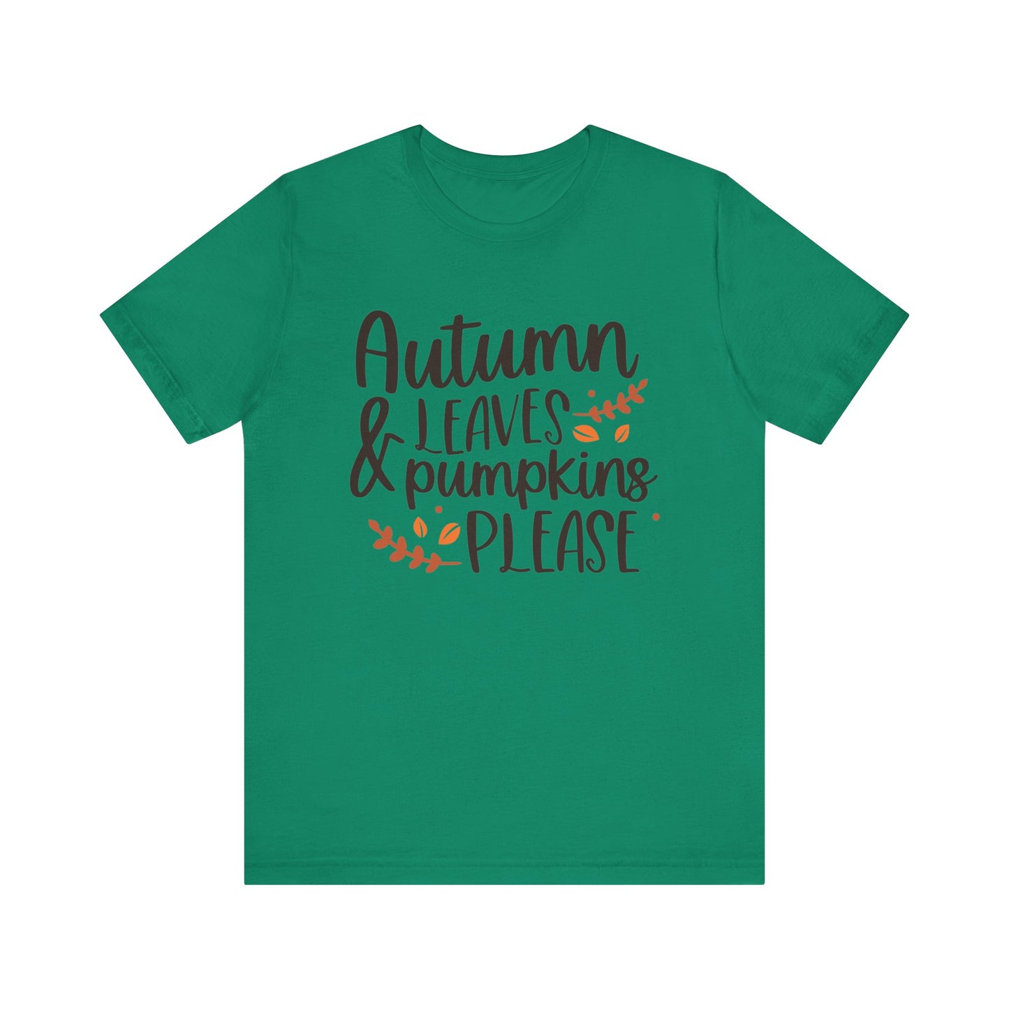 Autumn Leaves & Pumpkins Please Jersey Short Sleeve Tee