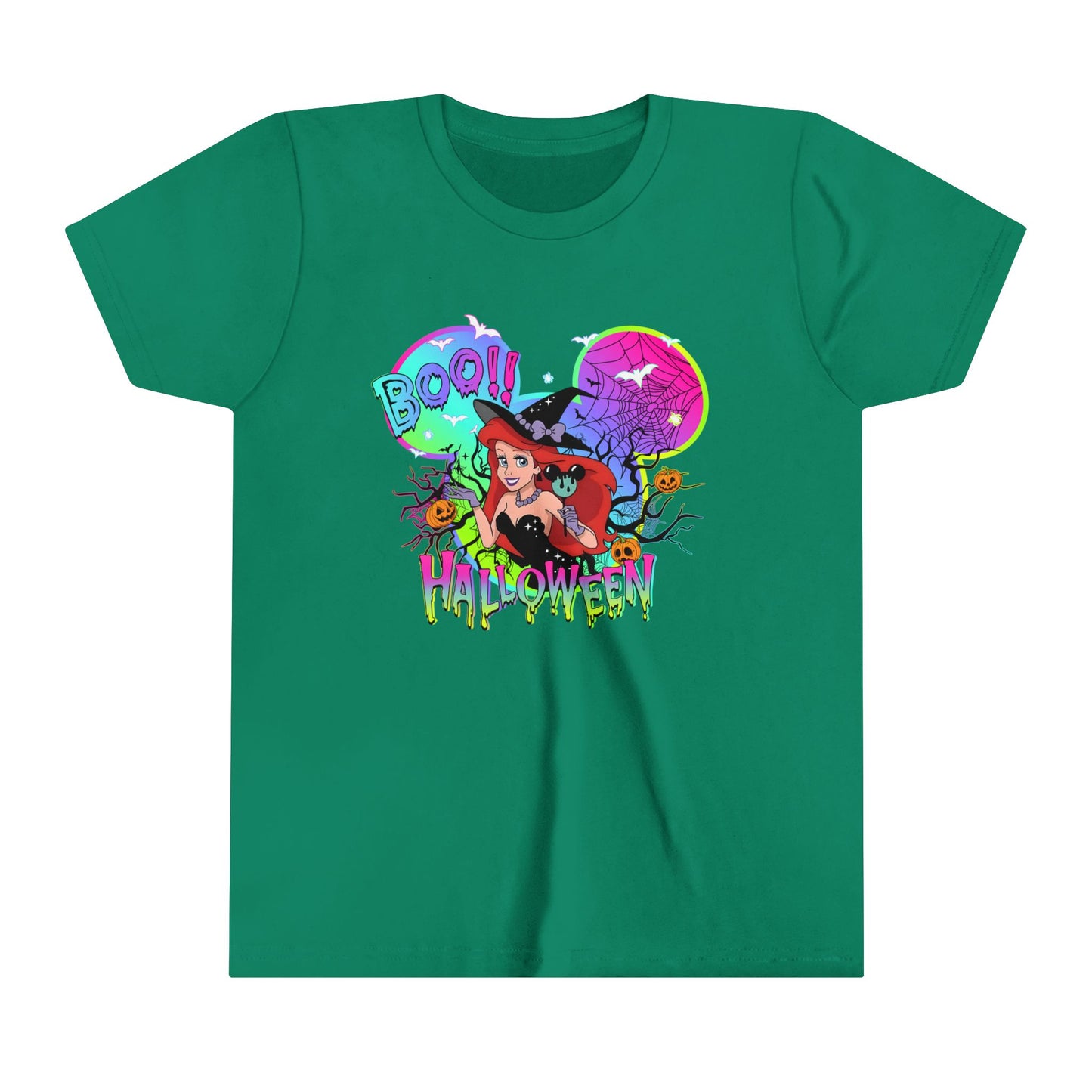 Ariel Boo! Halloween Youth Short Sleeve Tee