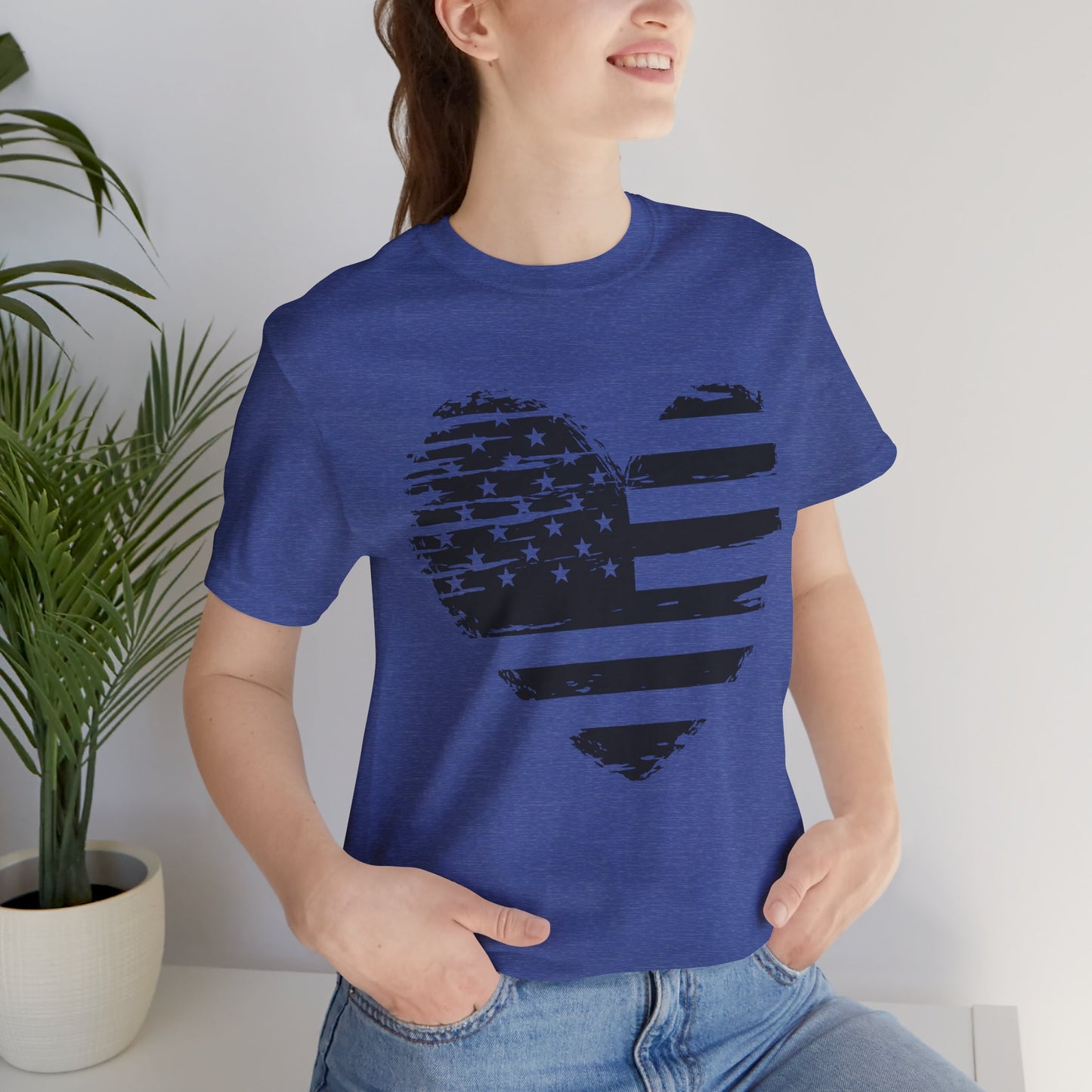 Heart flag Jersey Short Sleeve Tee