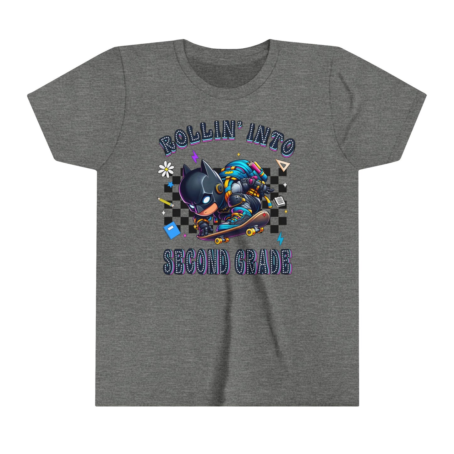 BATMAN - Rollin' Into 2nd Grade Youth Short Sleeve Tee