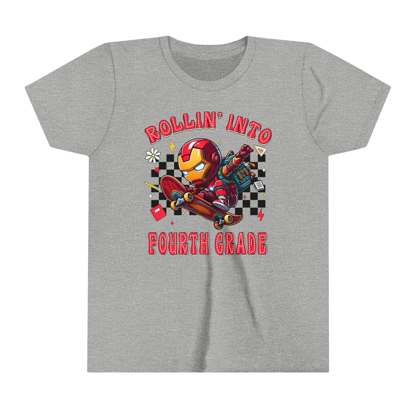 IRON MAN - Rollin' Into 4th Grade Youth Short Sleeve Tee