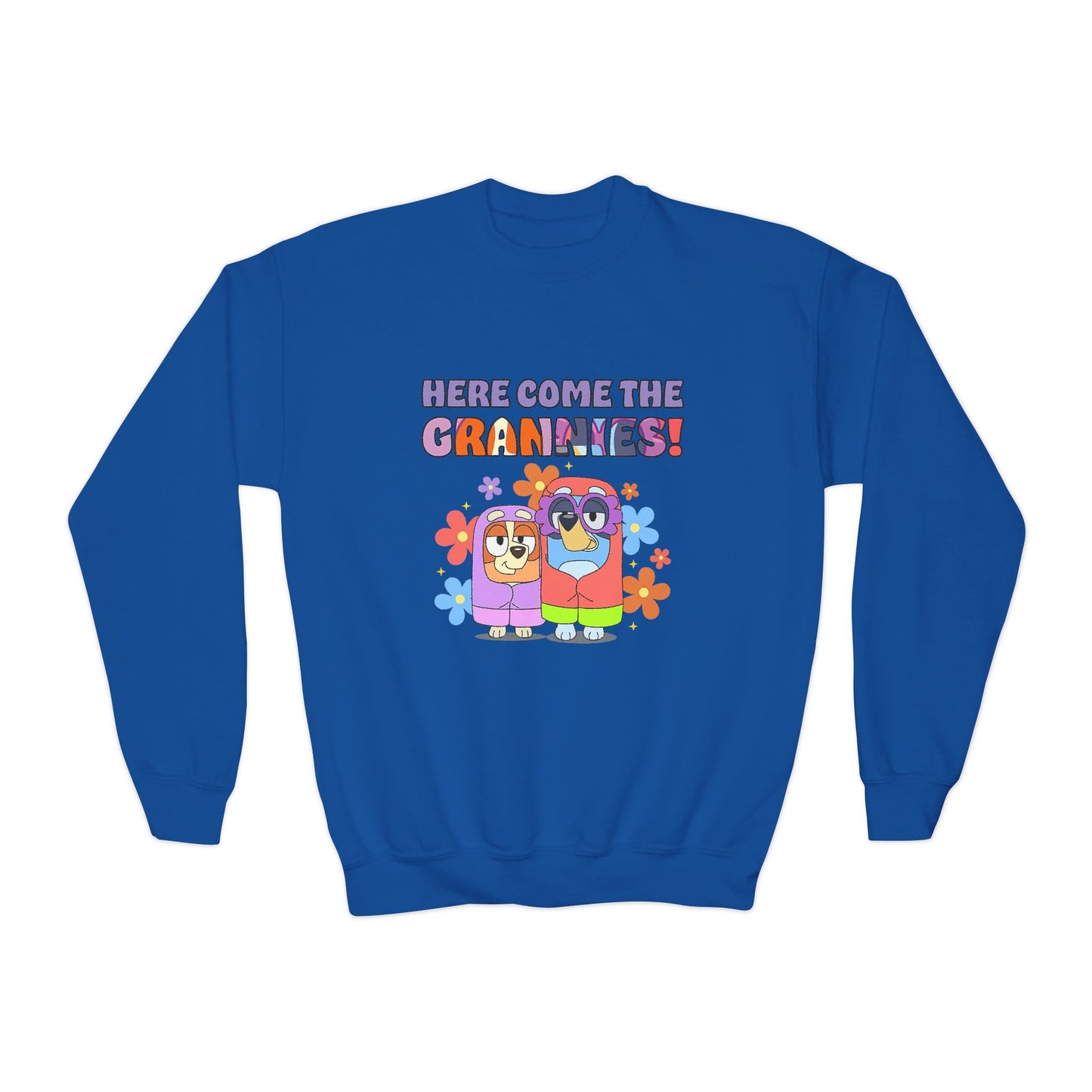Here comes the grannies Youth Crewneck Sweatshirt
