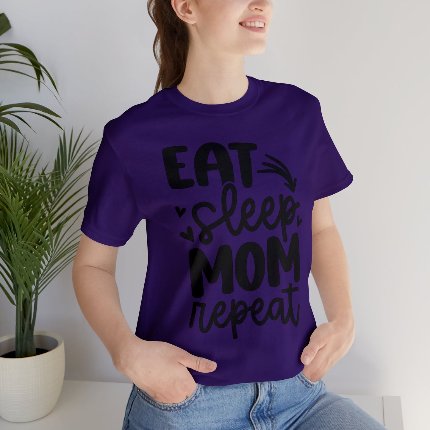 Eat, Sleep, Mom, Repeat short sleeve tshirt