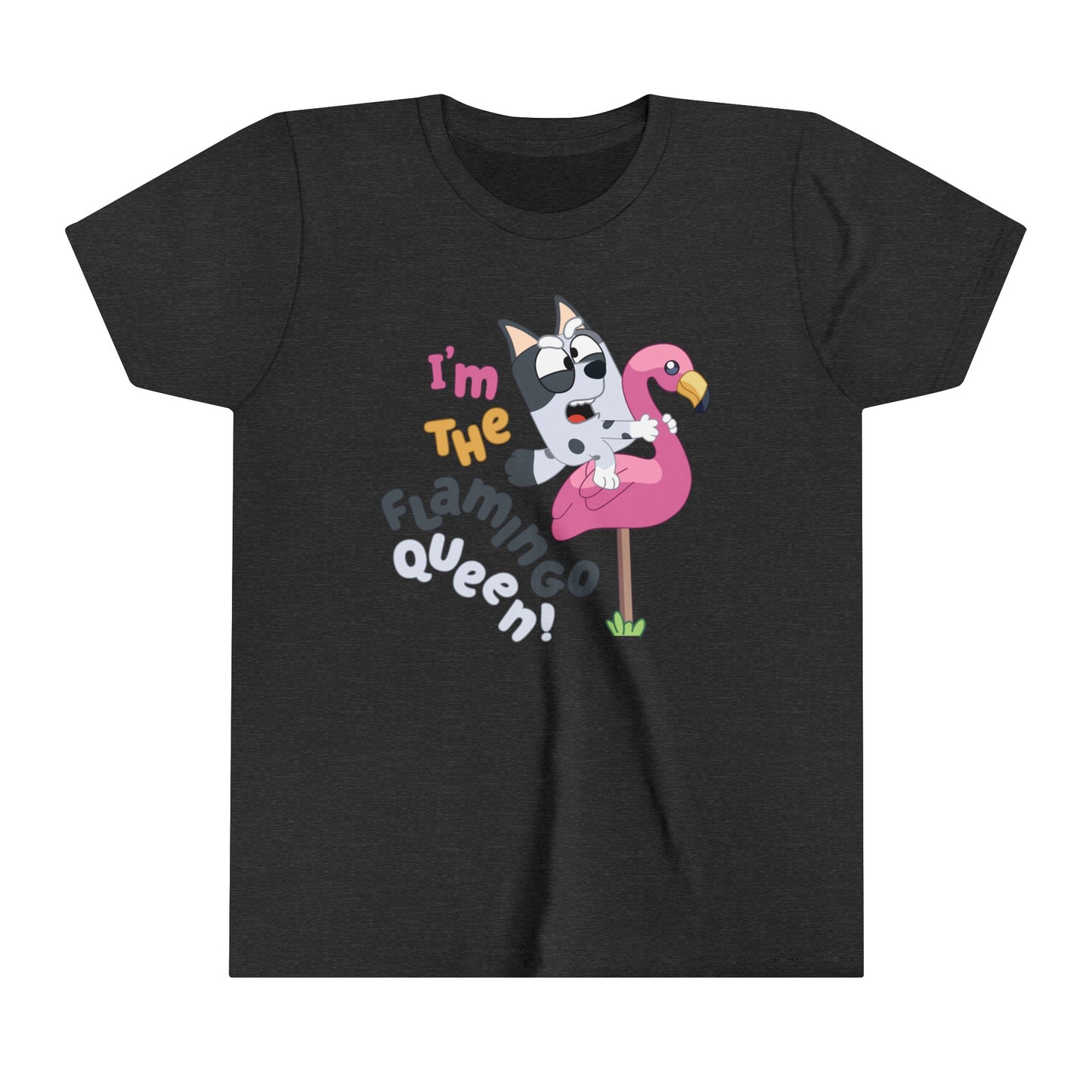 I'n the Flamingo Queen Youth Short Sleeve Tshirt