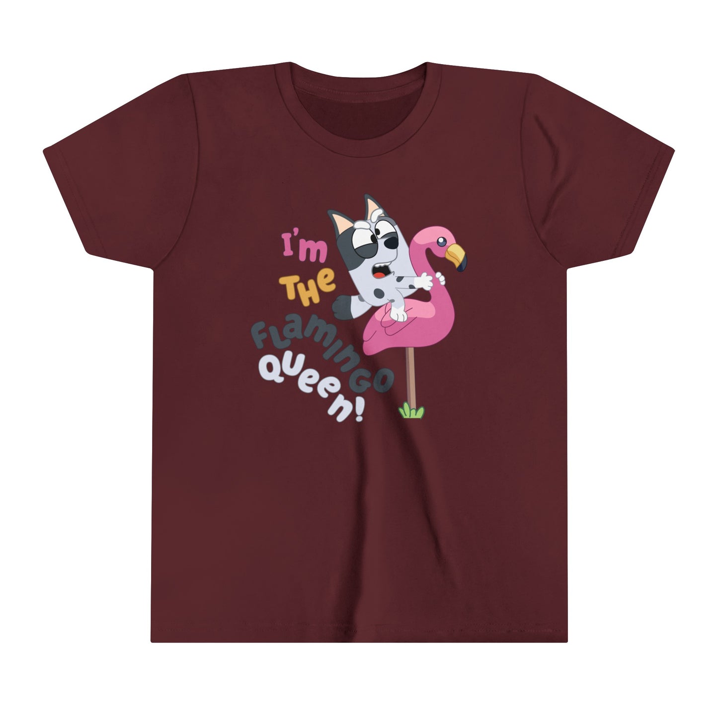 I'n the Flamingo Queen Youth Short Sleeve Tshirt