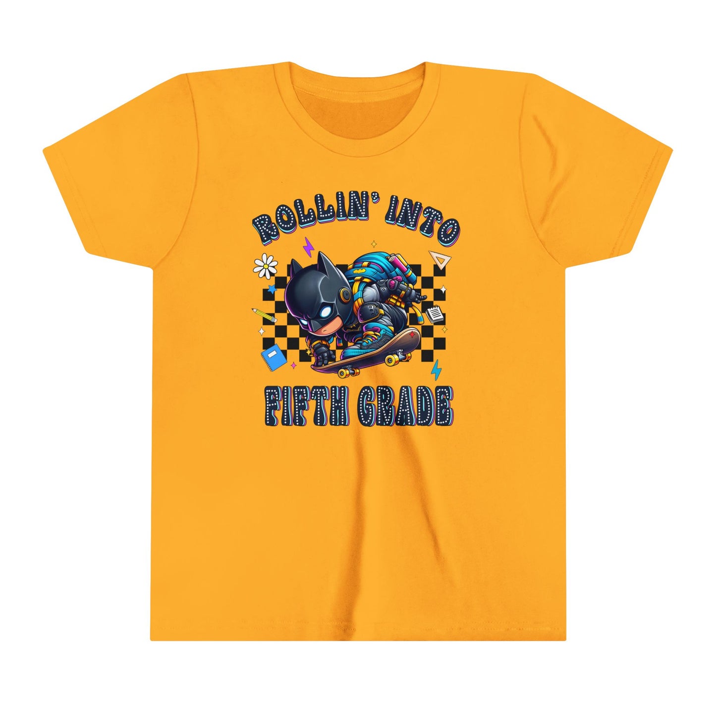 BATMAN - Rollin' Into 5th Grade Youth Short Sleeve Tee