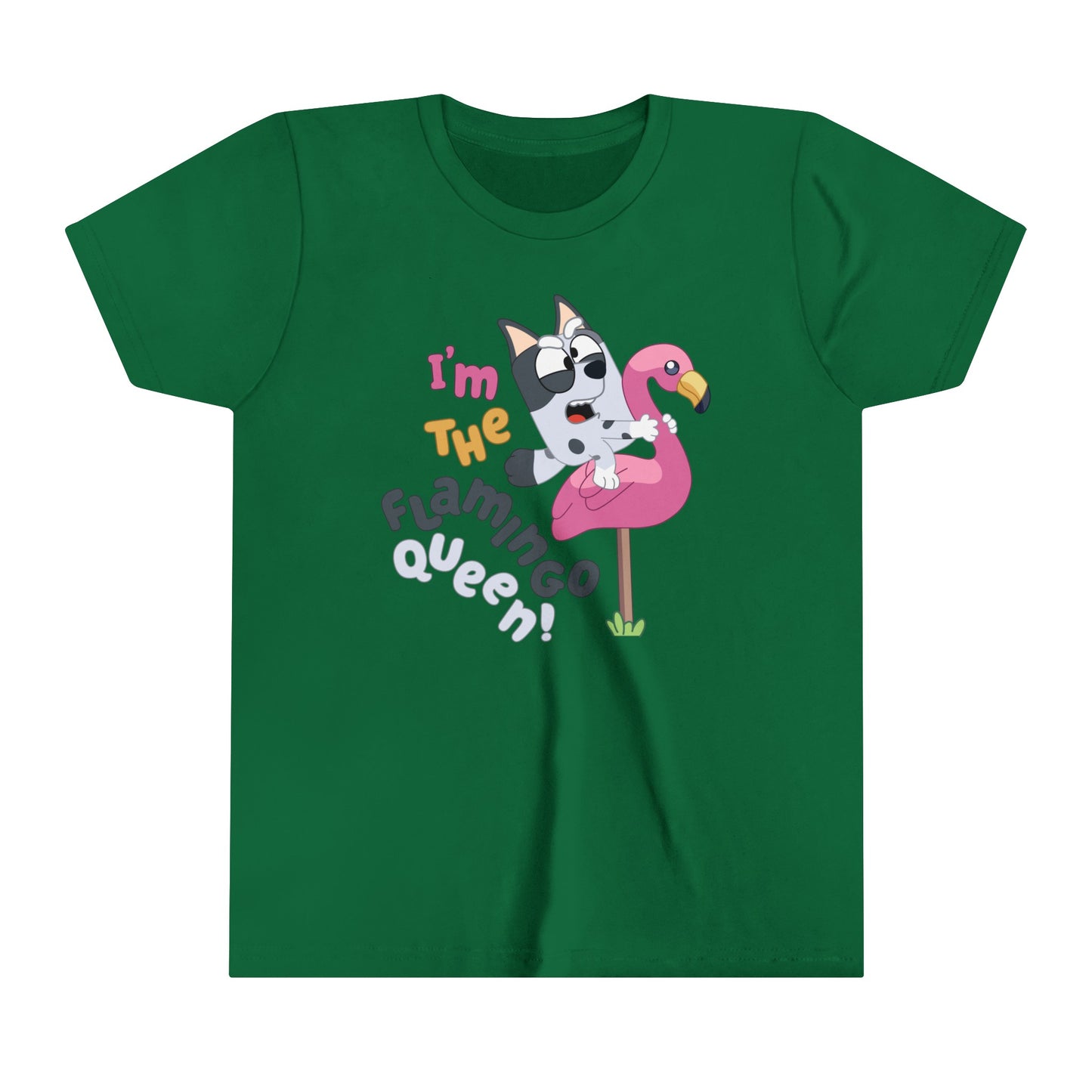 I'n the Flamingo Queen Youth Short Sleeve Tshirt