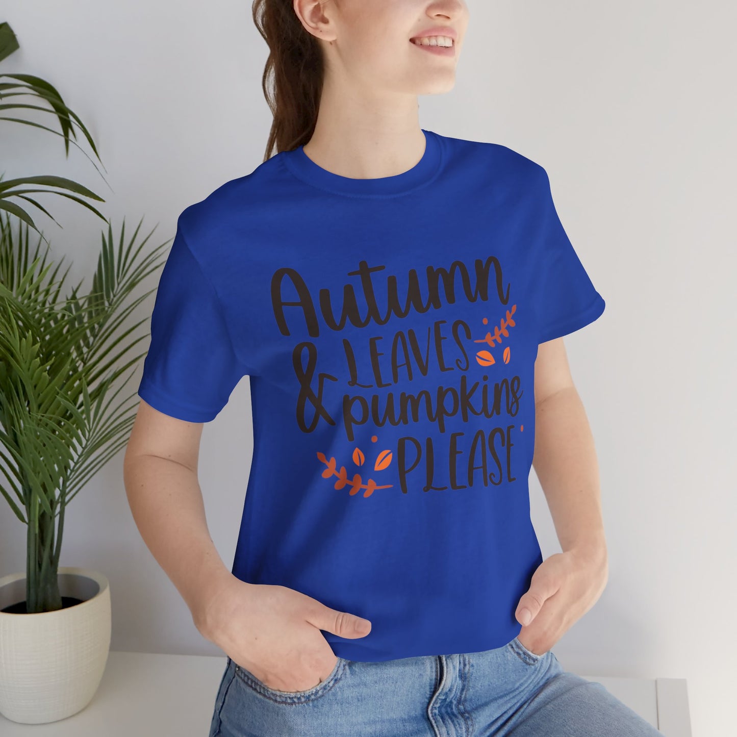 Autumn Leaves & Pumpkins Please Jersey Short Sleeve Tee