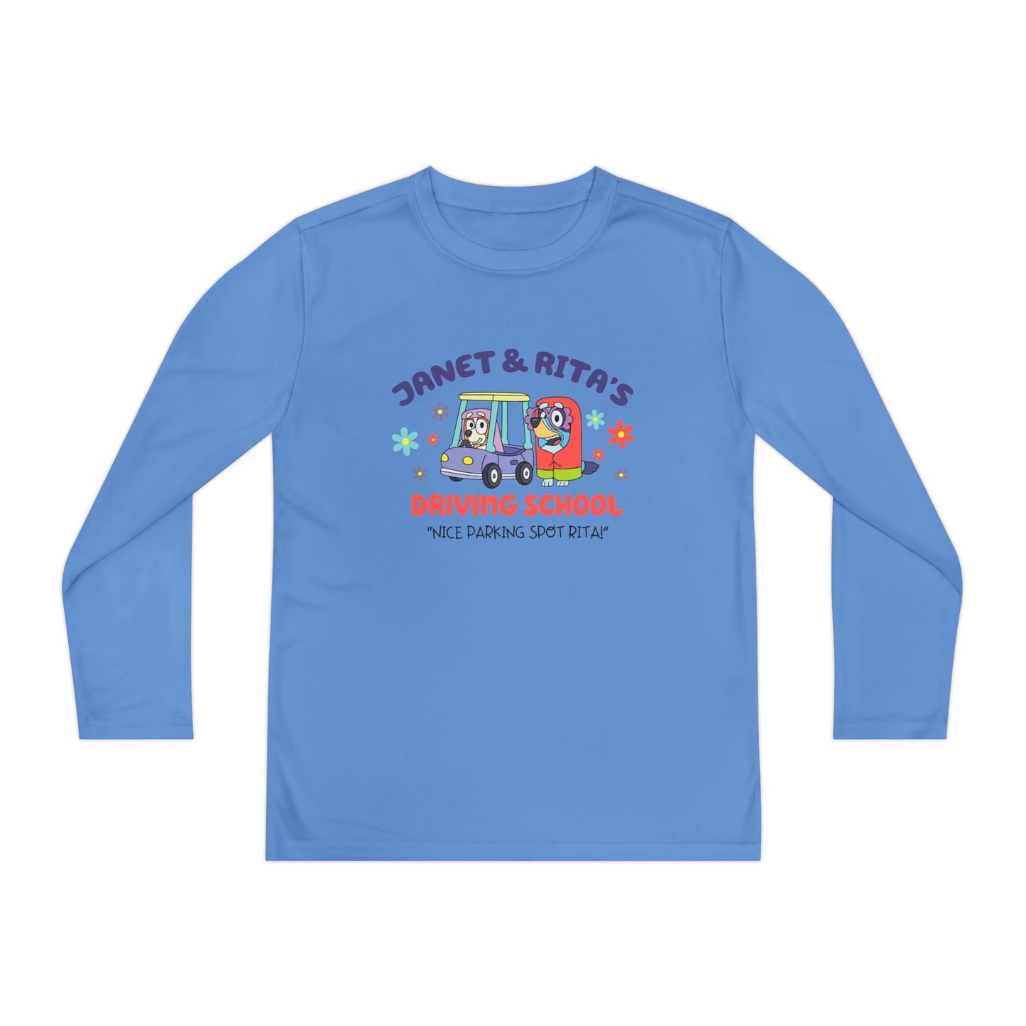 Janet & Rita's driving school Youth Long Sleeve Competitor Tee