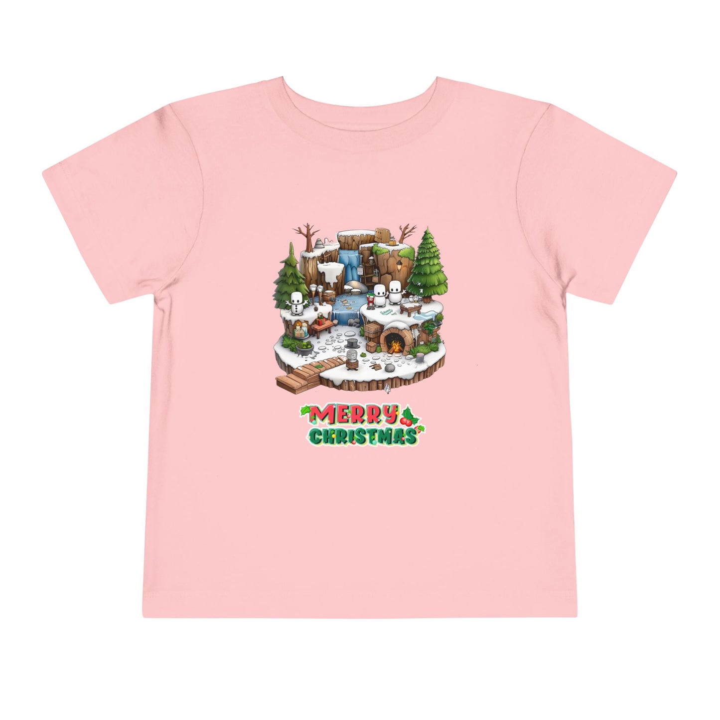Merry Christmas Mine-craft Toddler Short Sleeve Tee