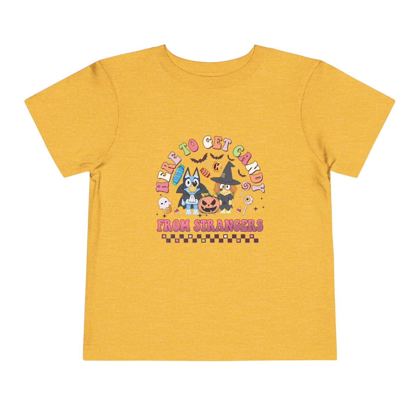 Here to get Candy from Strangers Toddler Short Sleeve Tee
