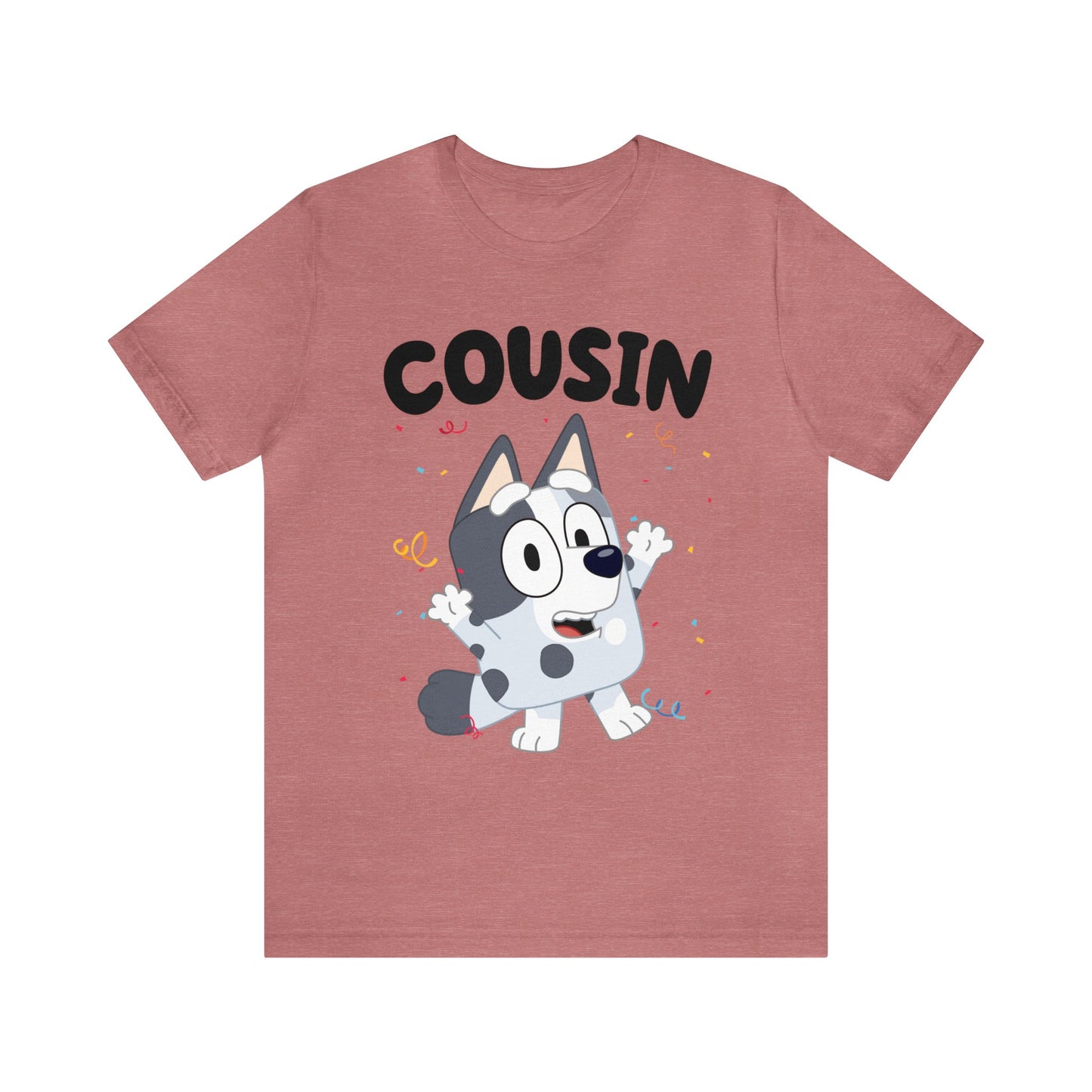 Cousin Muffin Bluey Birthday short sleeve Tshirt