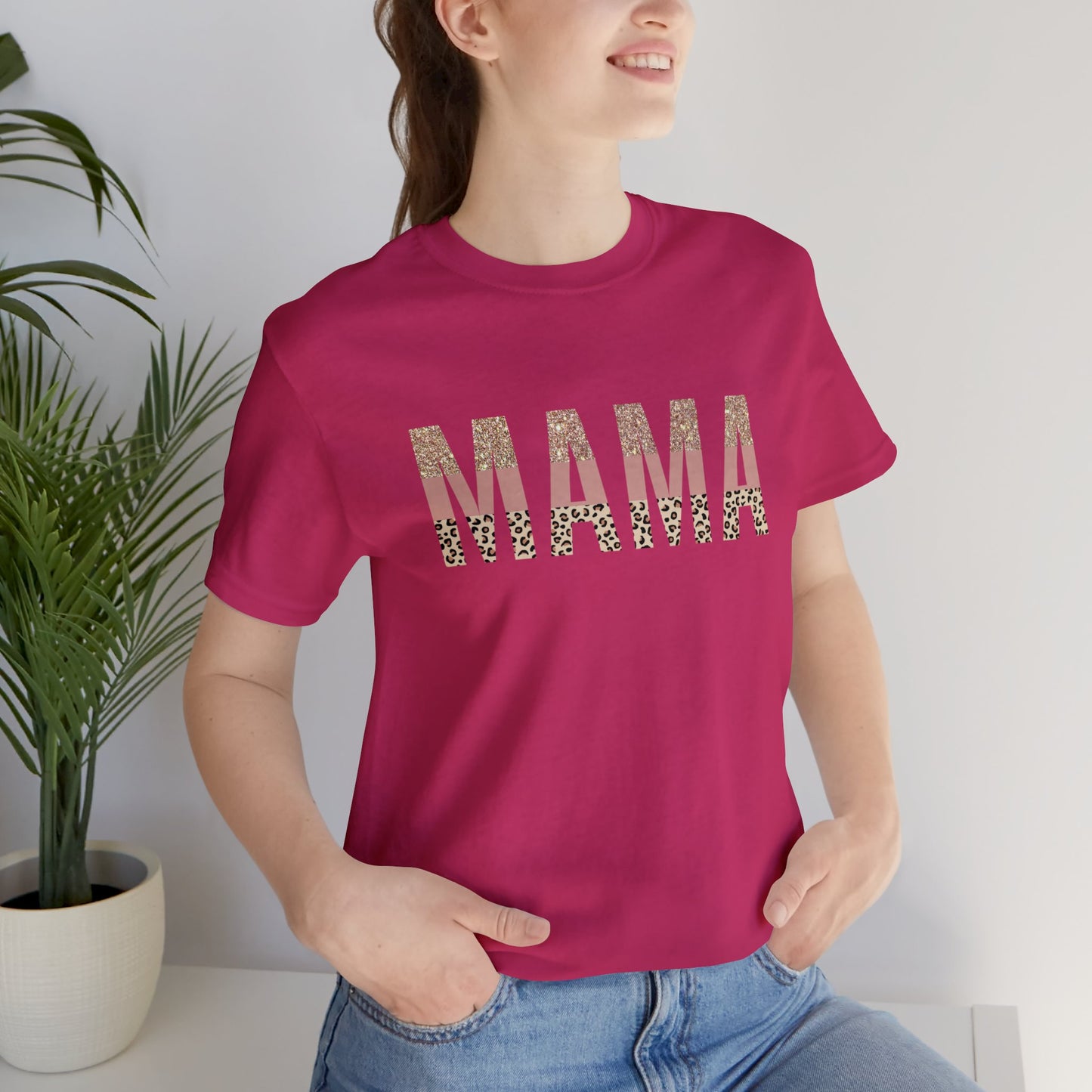 MAMA Leopard print short sleeve tshirt