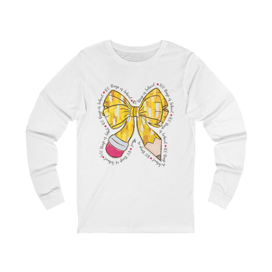 100 days of school Jersey Long Sleeve Tee