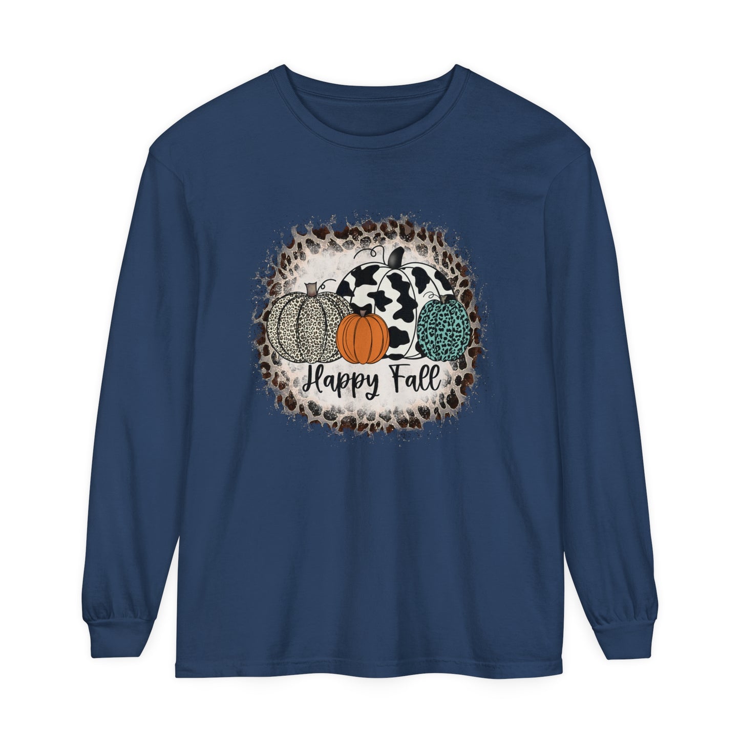 Happy Fall Garment-dyed Long Sleeve T-Shirt