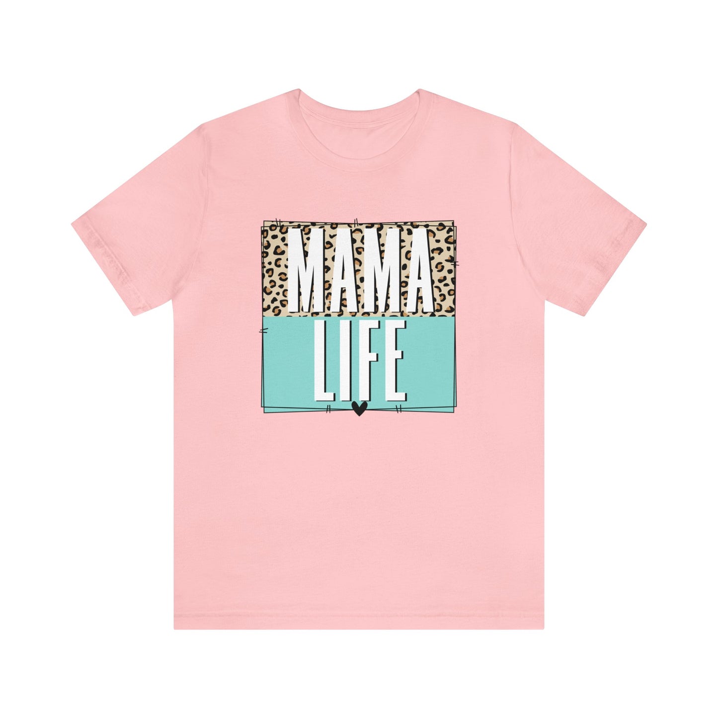Mama life Leopard print short sleeve tshirt