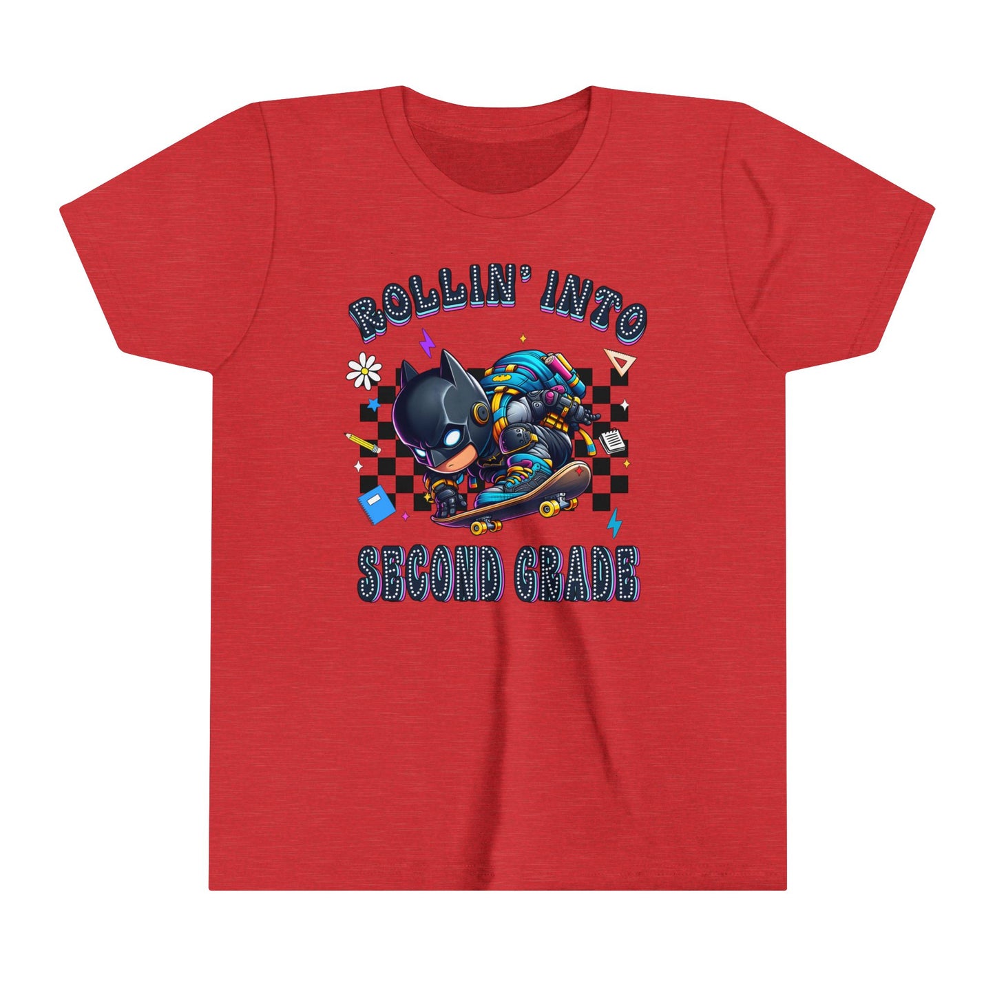 BATMAN - Rollin' Into 2nd Grade Youth Short Sleeve Tee