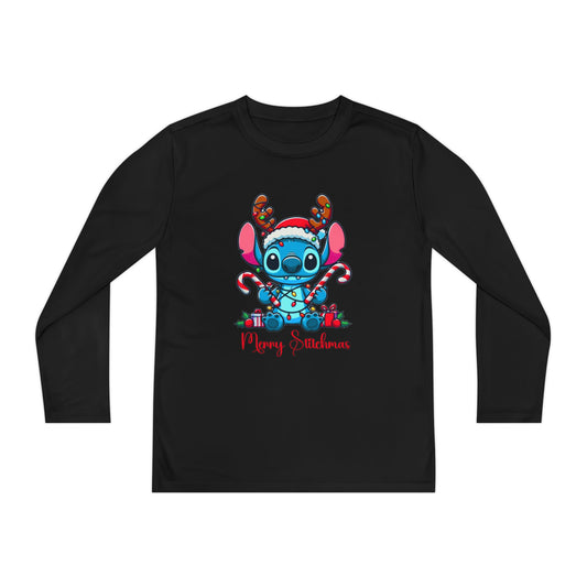 Merry Stitchmas Youth Long Sleeve Competitor Tee