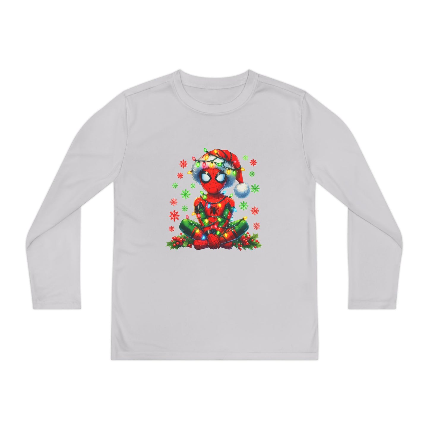 Spidey Christmas Youth Long Sleeve Competitor Tee