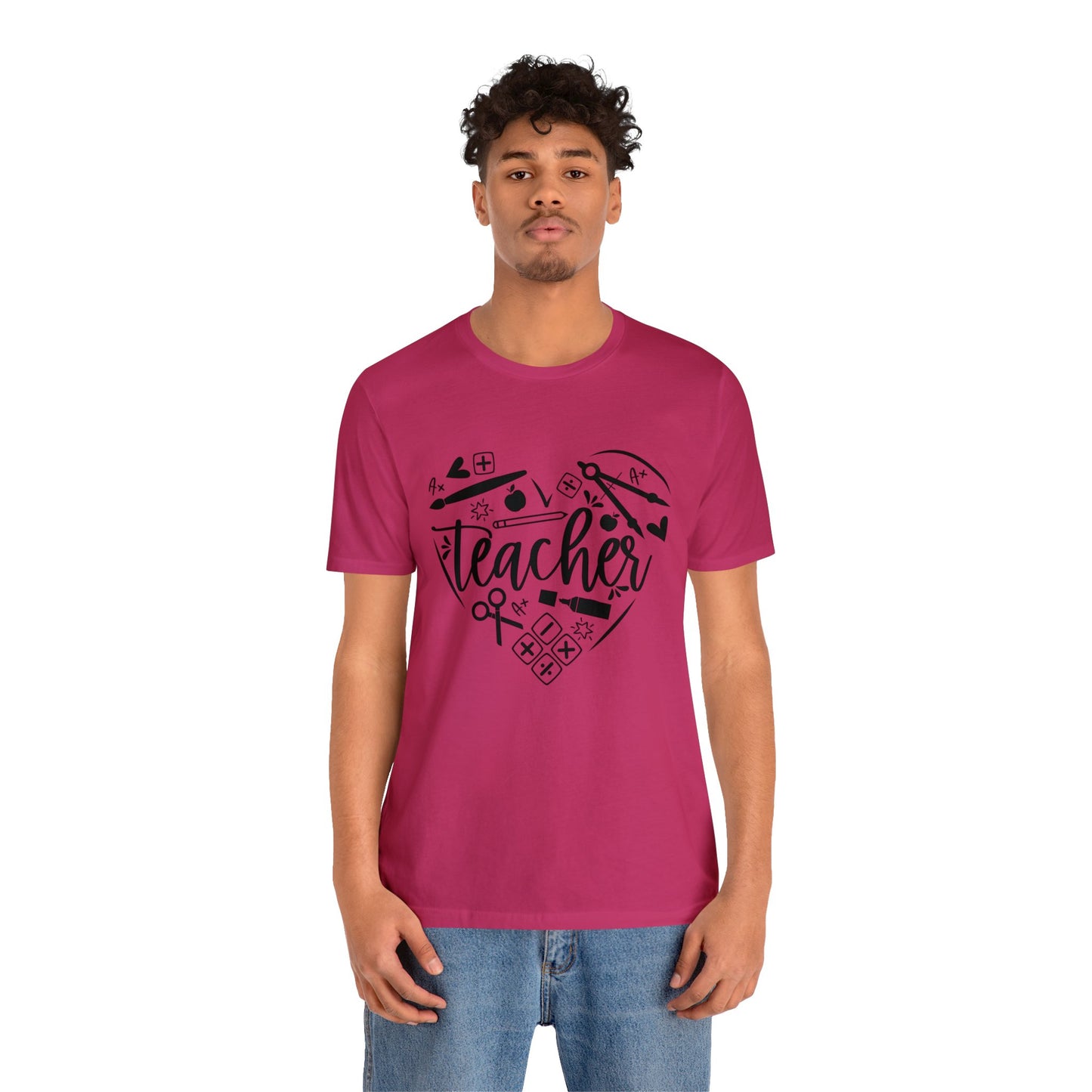 Teacher heart Short sleeve Tshirt
