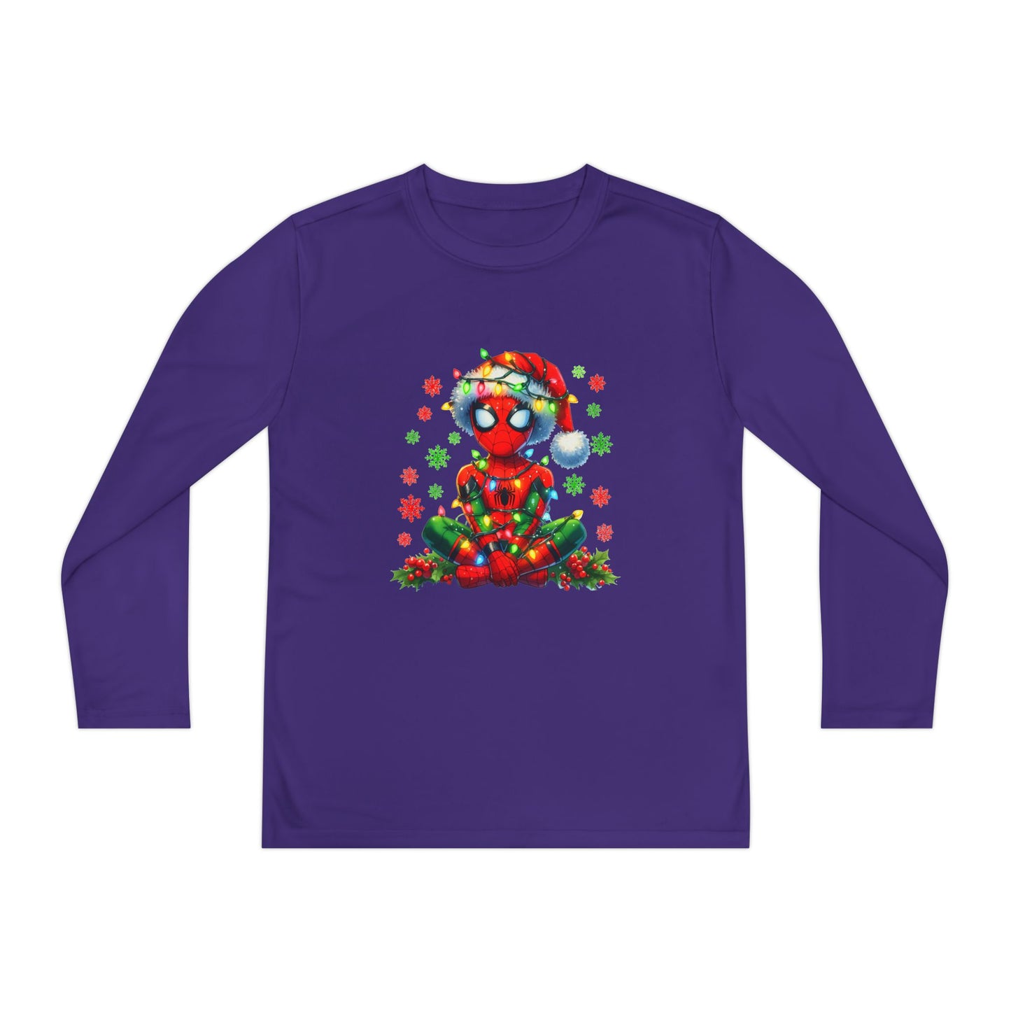 Spidey Christmas Youth Long Sleeve Competitor Tee