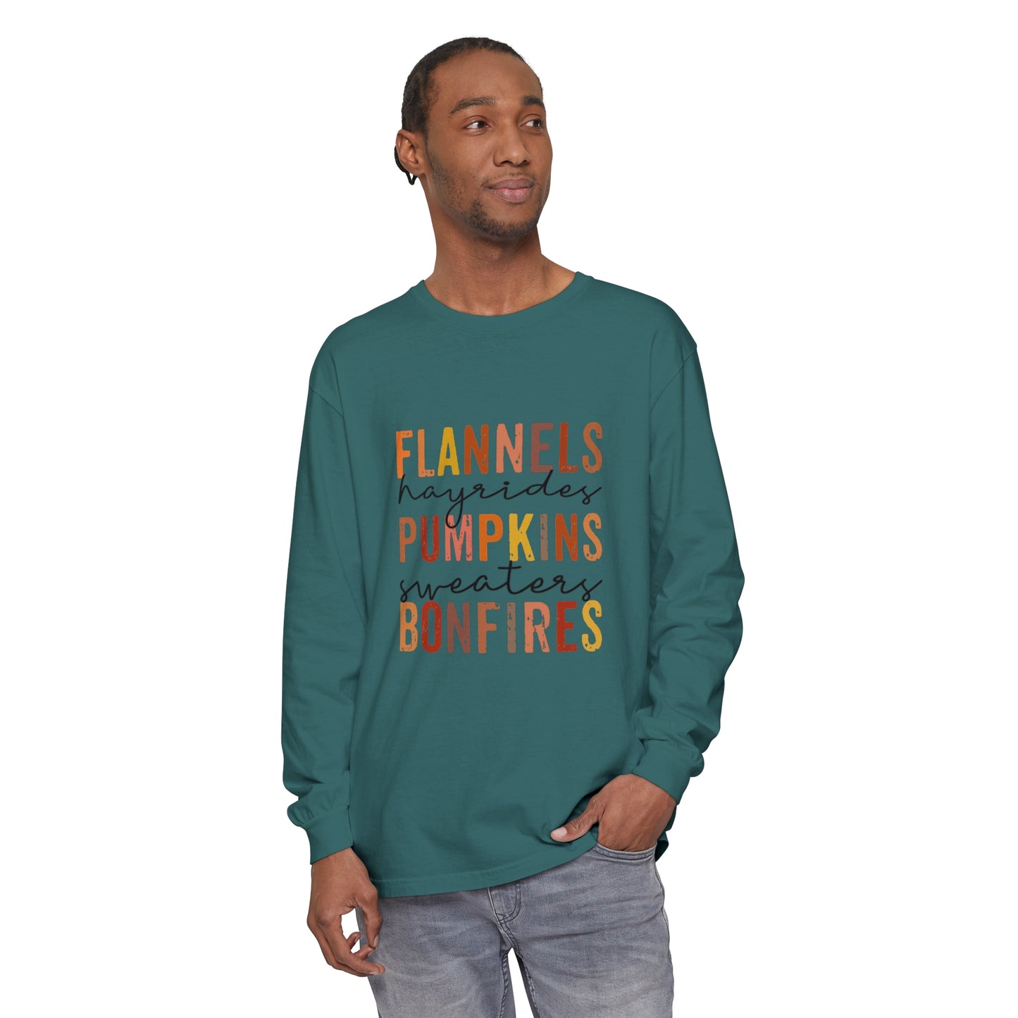 Flannels, Hayrides, Pumpkins, Sweaters,  Bonfires Long Sleeve T-Shirt