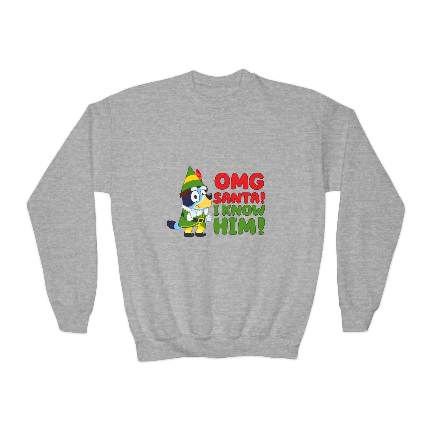 OMG Santa I know him Youth Crewneck Sweatshirt