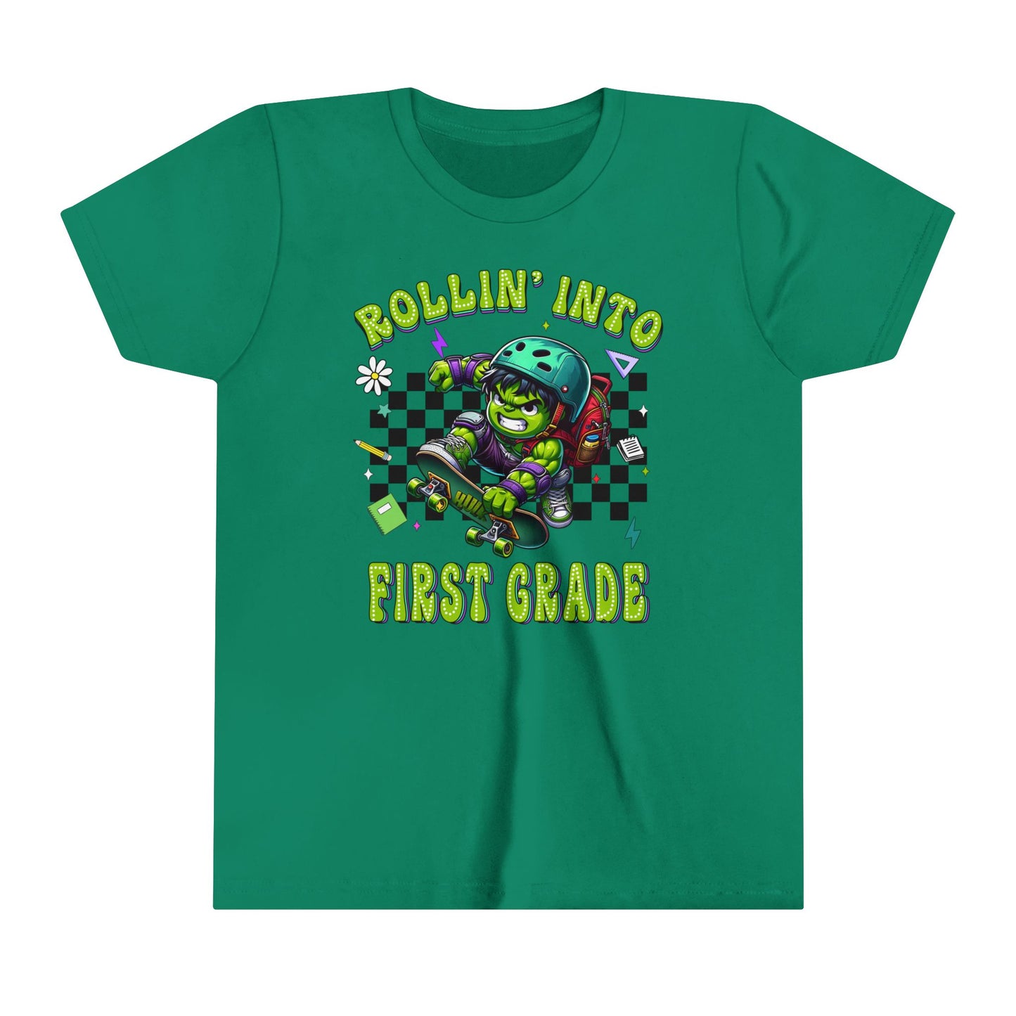 HULK - Rollin' Into 1st Grade Youth Short Sleeve Tee