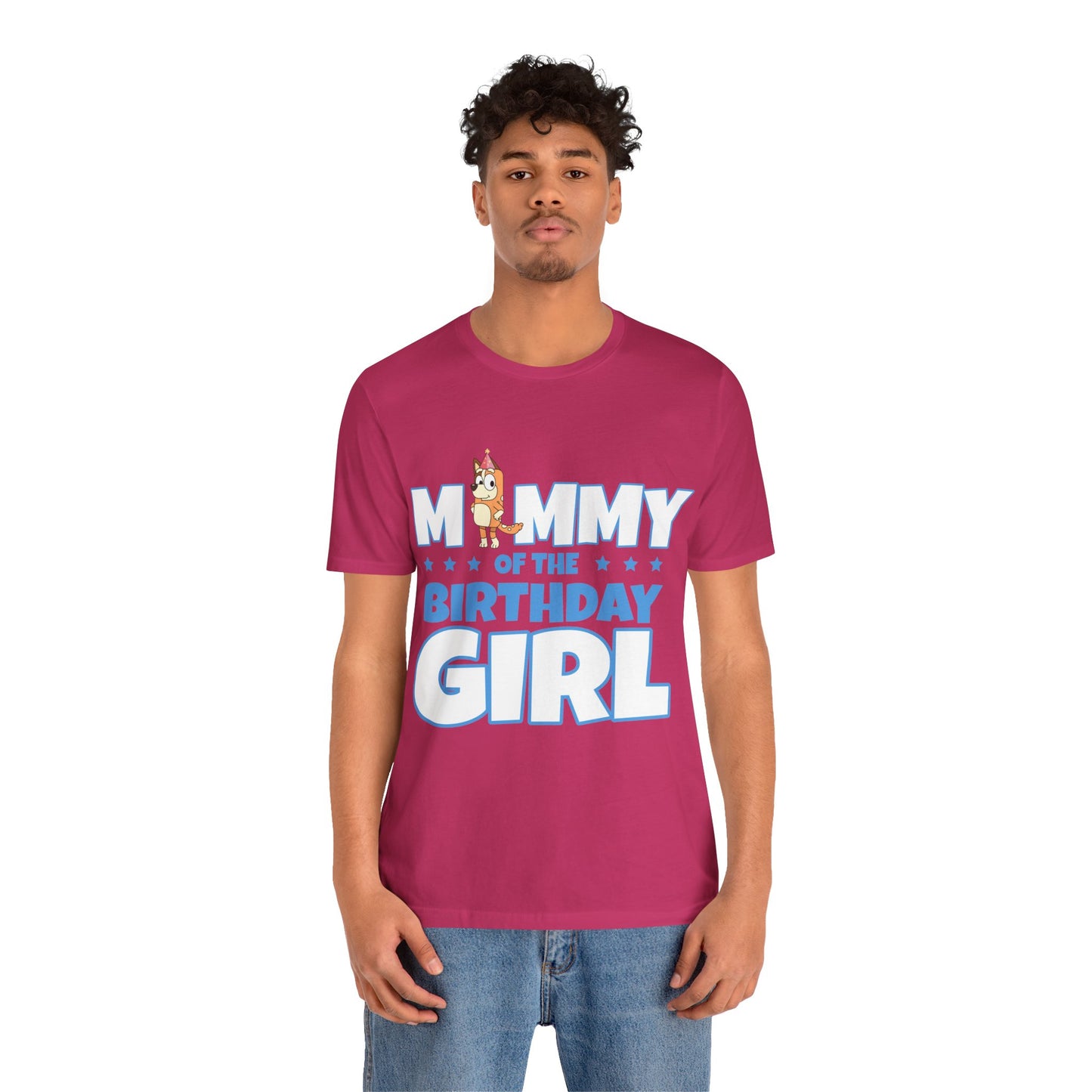 Mommy of the Birthday Girl Chilli Heeler short sleeve T-shirt