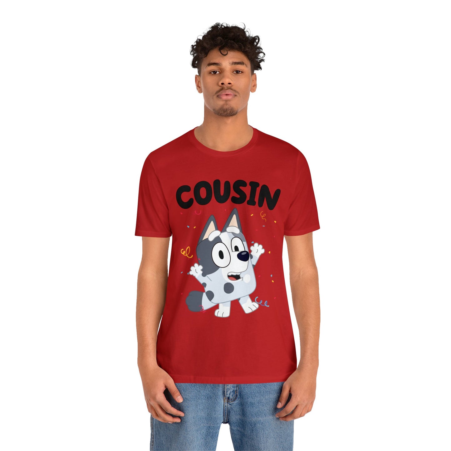 Cousin Muffin Bluey Birthday short sleeve Tshirt