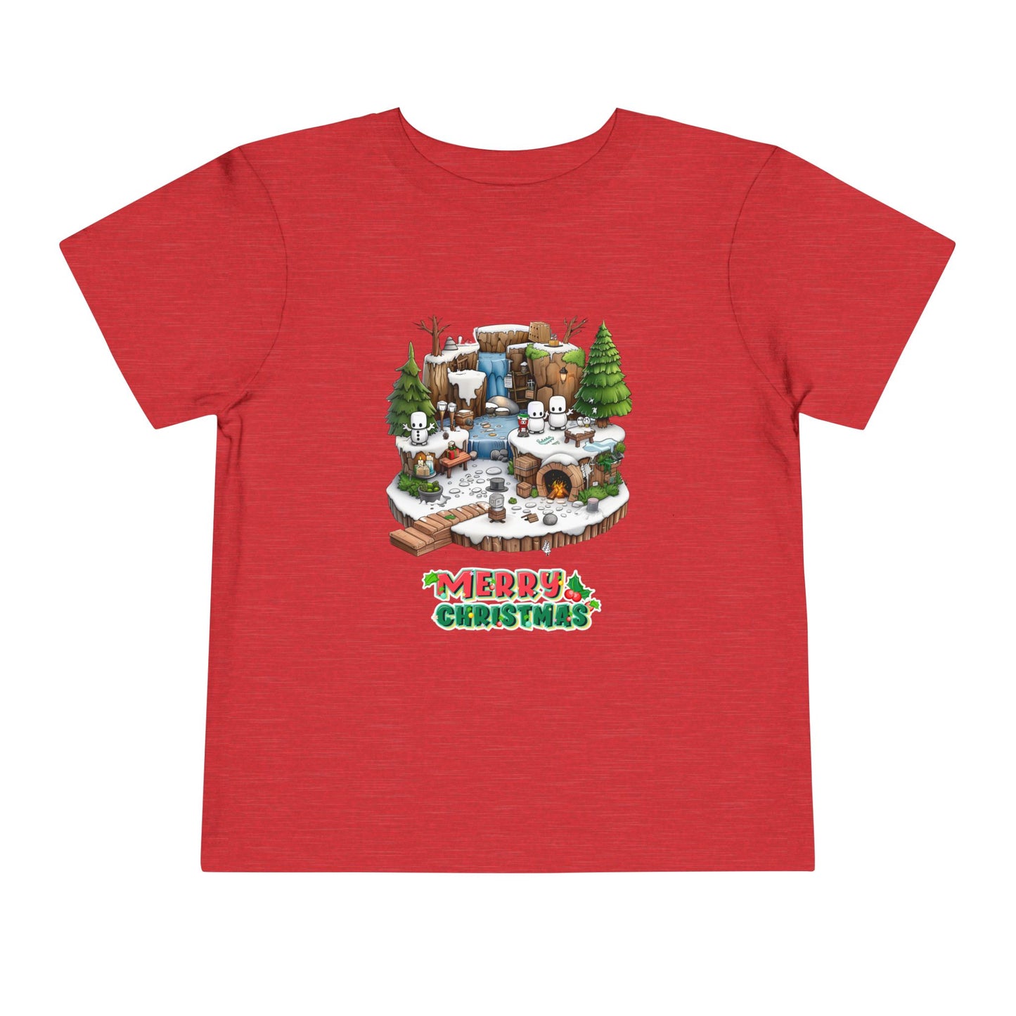 Merry Christmas Mine-craft Toddler Short Sleeve Tee