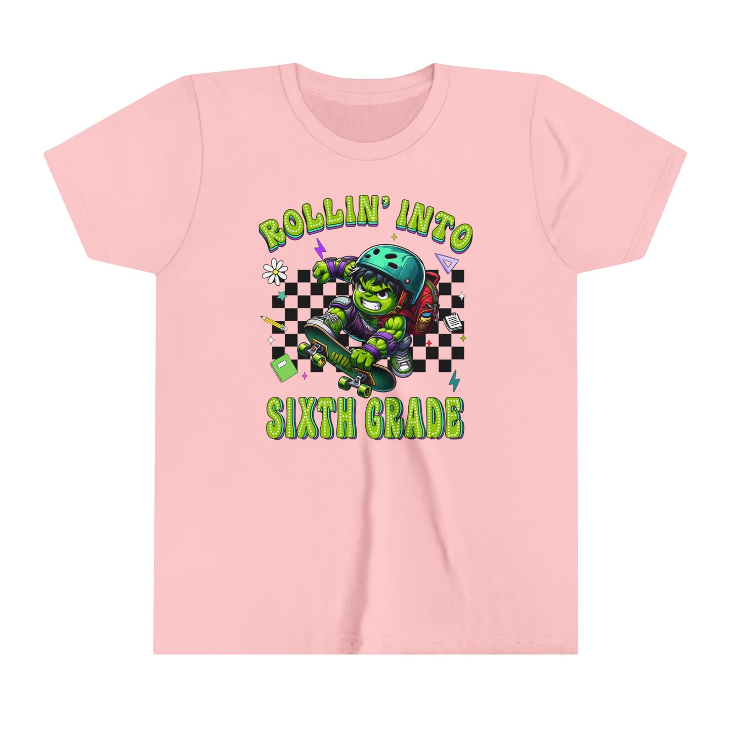 HULK - Rollin' Into 6th Grade Youth Short Sleeve Tee