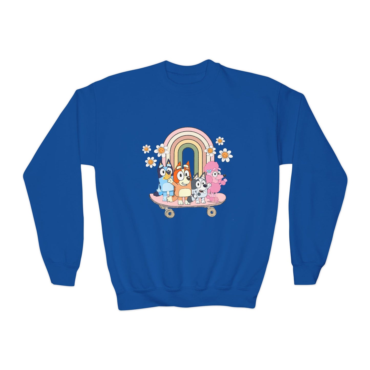 Friends on skateboard Youth Crewneck Sweatshirt