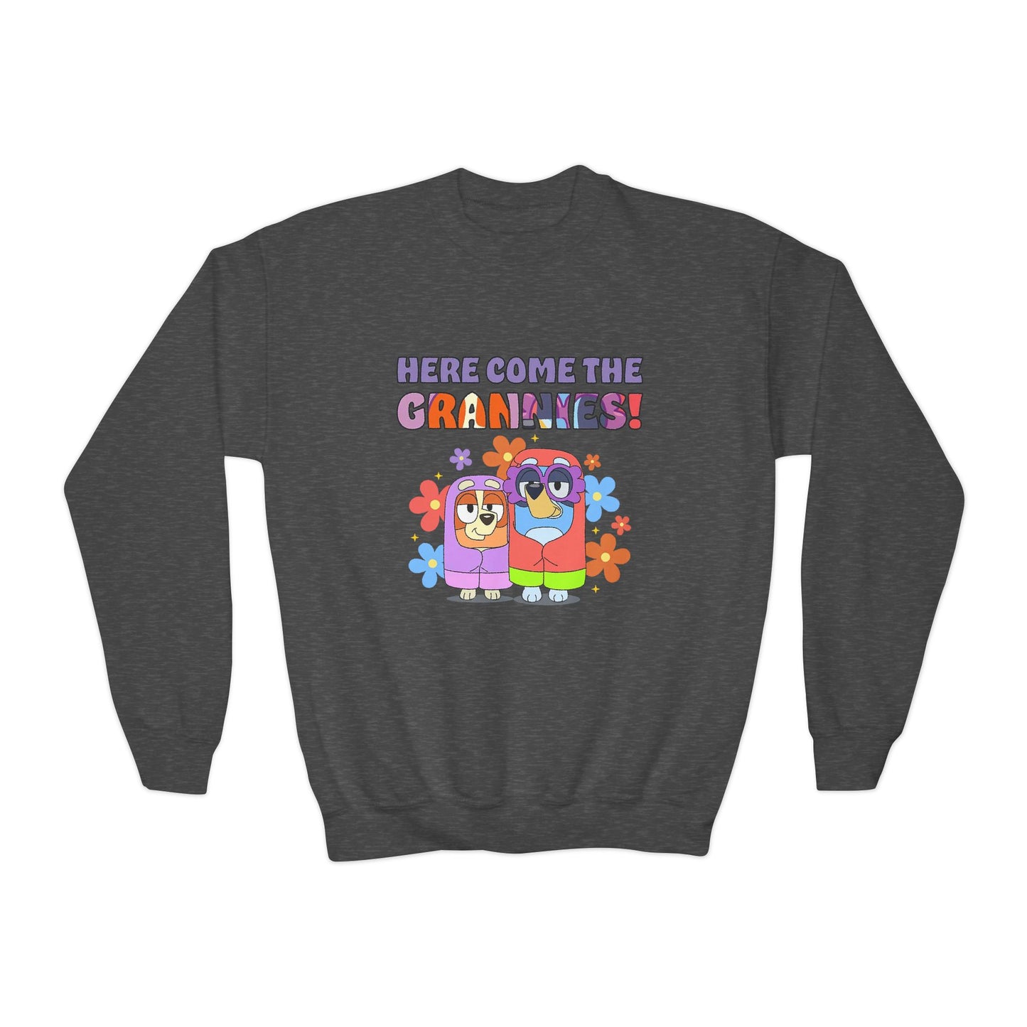 Here comes the grannies Youth Crewneck Sweatshirt