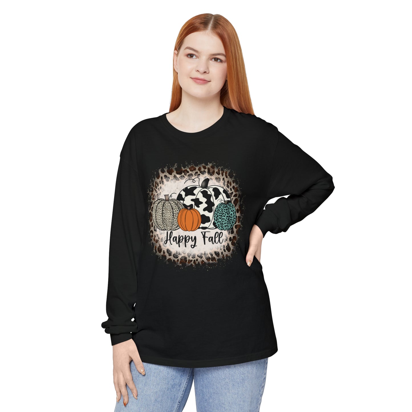 Happy Fall Garment-dyed Long Sleeve T-Shirt