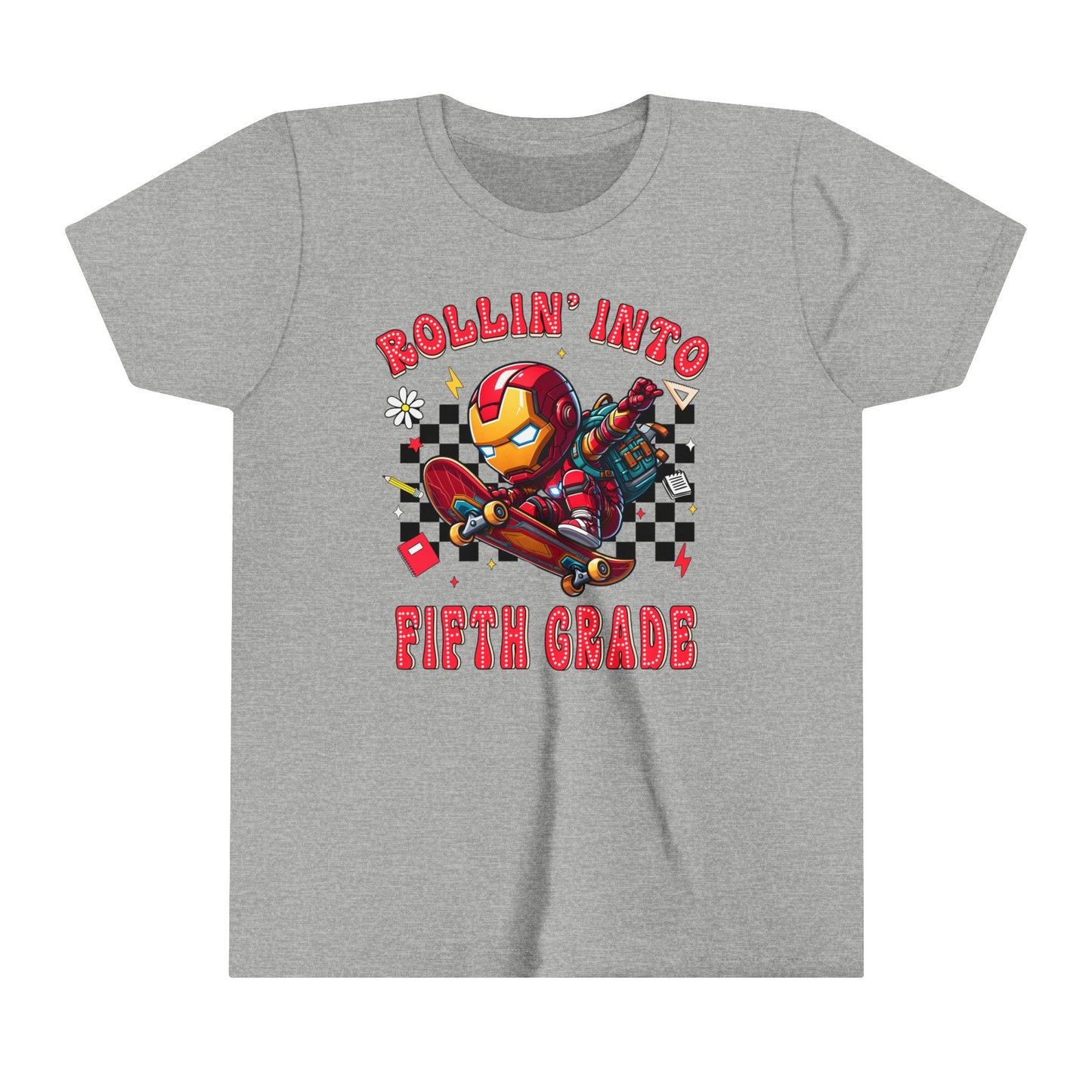 IRON MAN - Rollin Into 5th Grade Youth Short Sleeve Tee