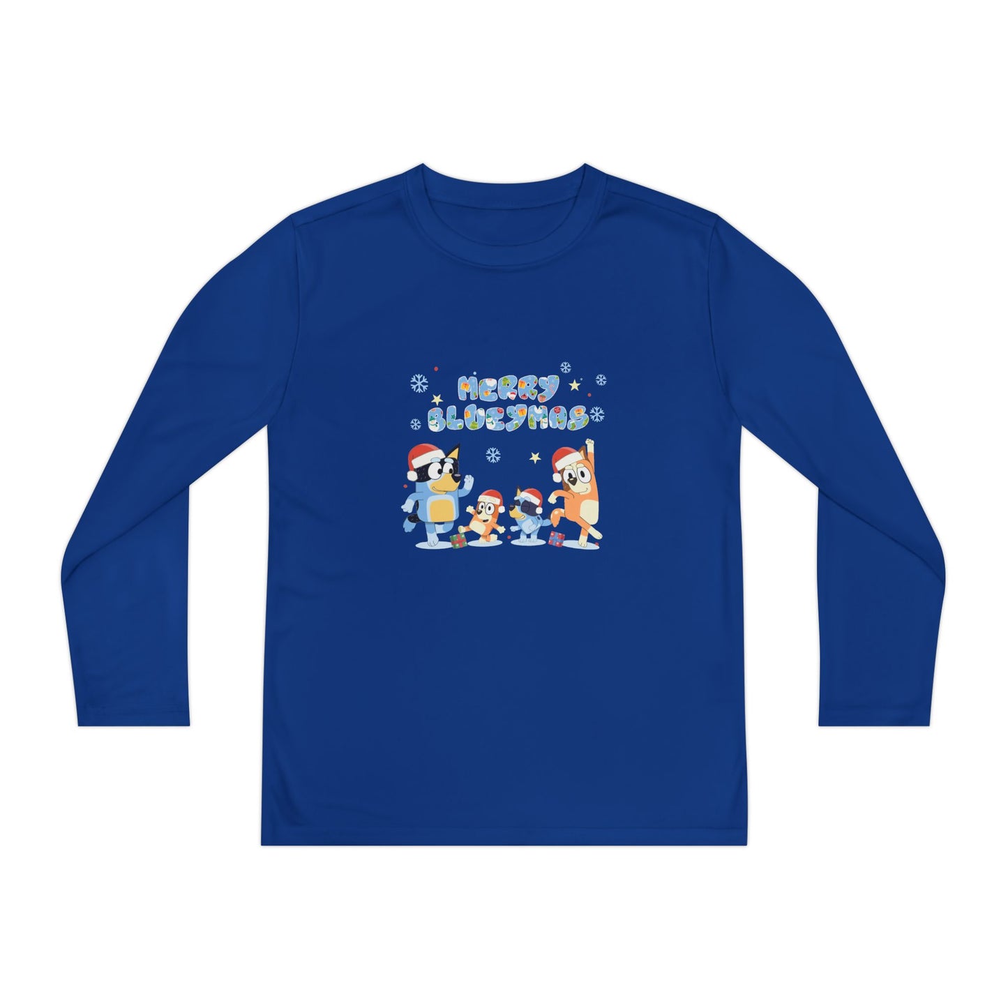 Merry Blue-y-mas Youth Long Sleeve Competitor Tee