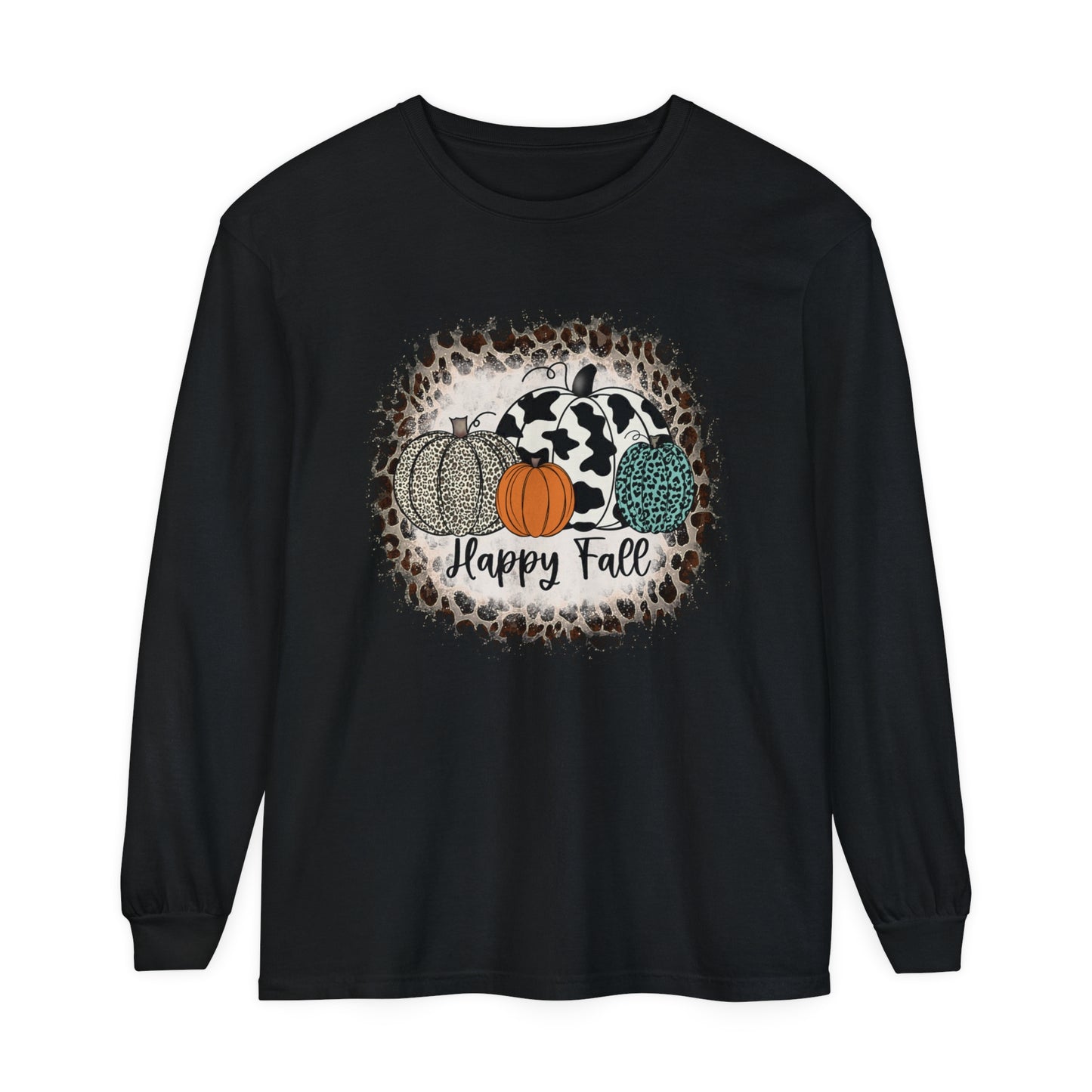Happy Fall Garment-dyed Long Sleeve T-Shirt