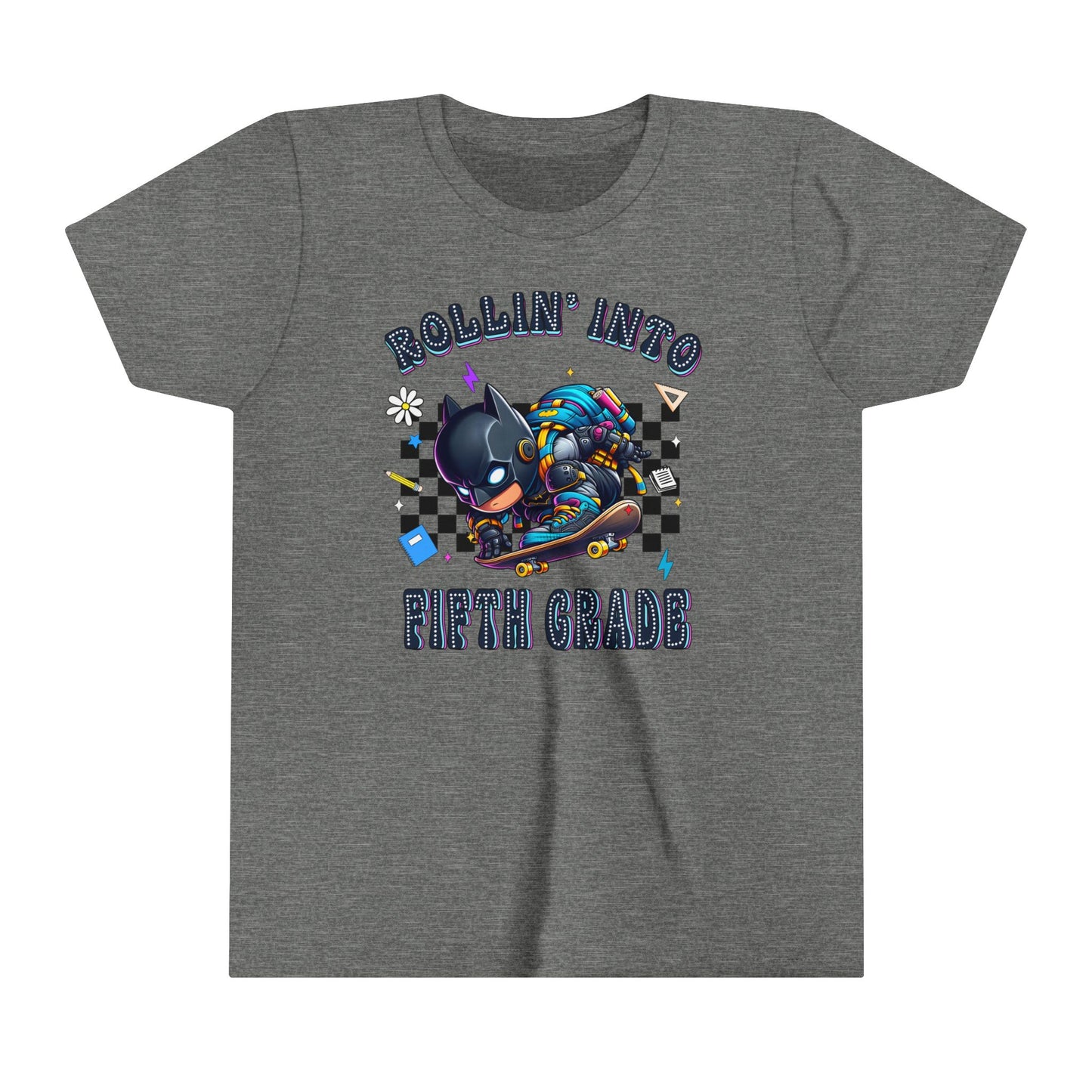 BATMAN - Rollin' Into 5th Grade Youth Short Sleeve Tee