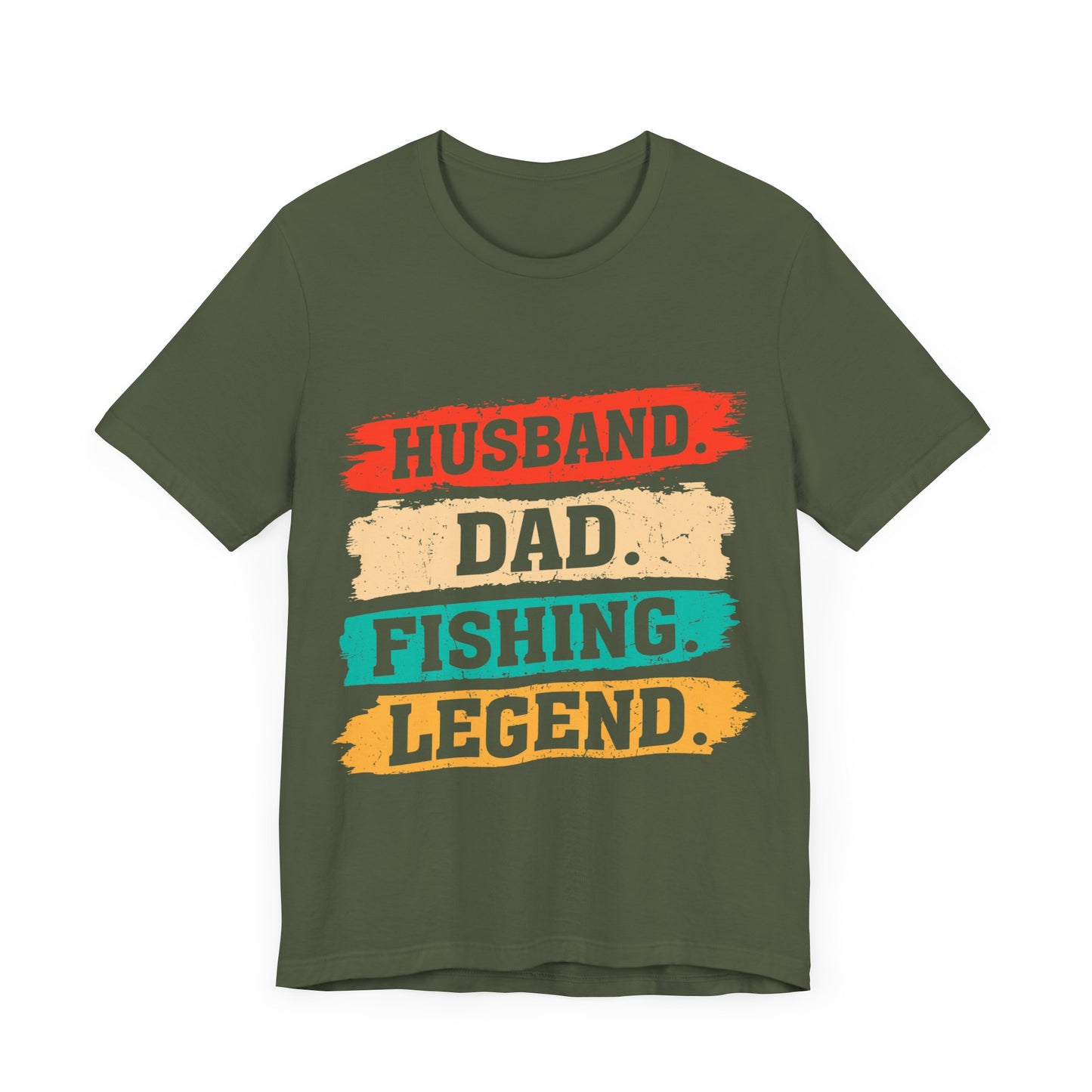 Husband Dad Fishing Legend Jersey Short Sleeve Tee