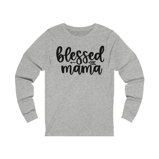 Blessed Mama print long sleeve Tshirt