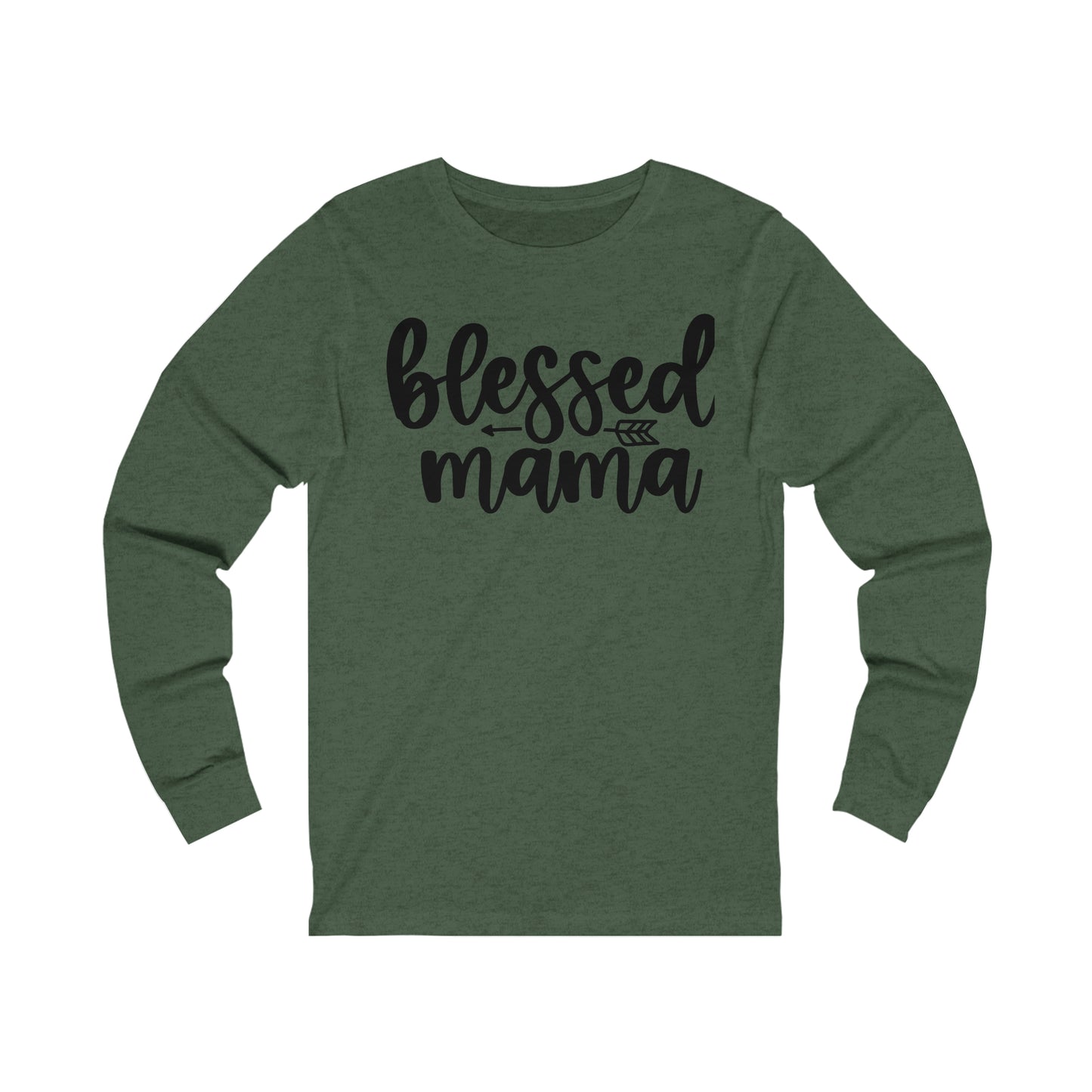 Blessed Mama print long sleeve Tshirt