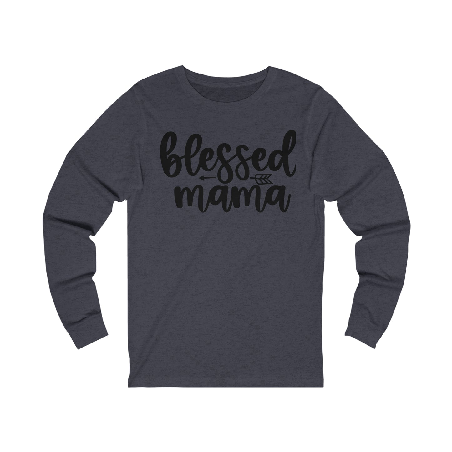 Blessed Mama print long sleeve Tshirt