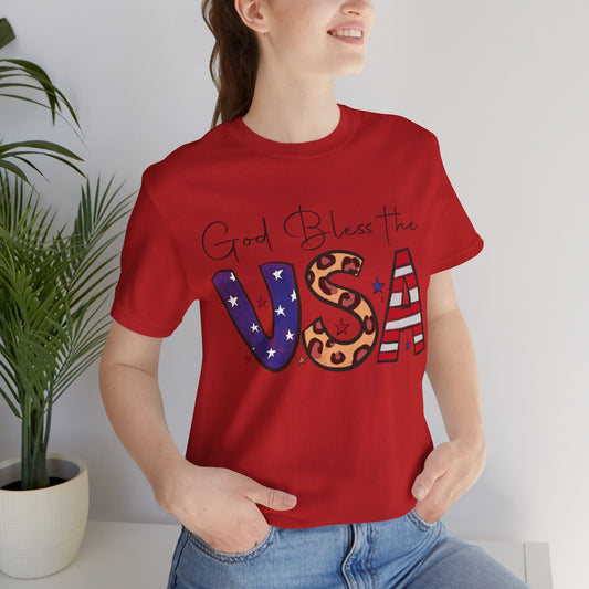 God Bless the USA Jersey Short Sleeve Tee
