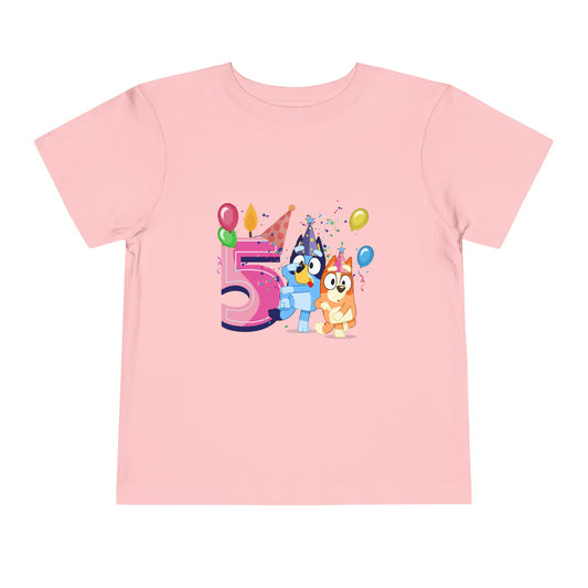 5th Birthday Toddler Short Sleeve Tee
