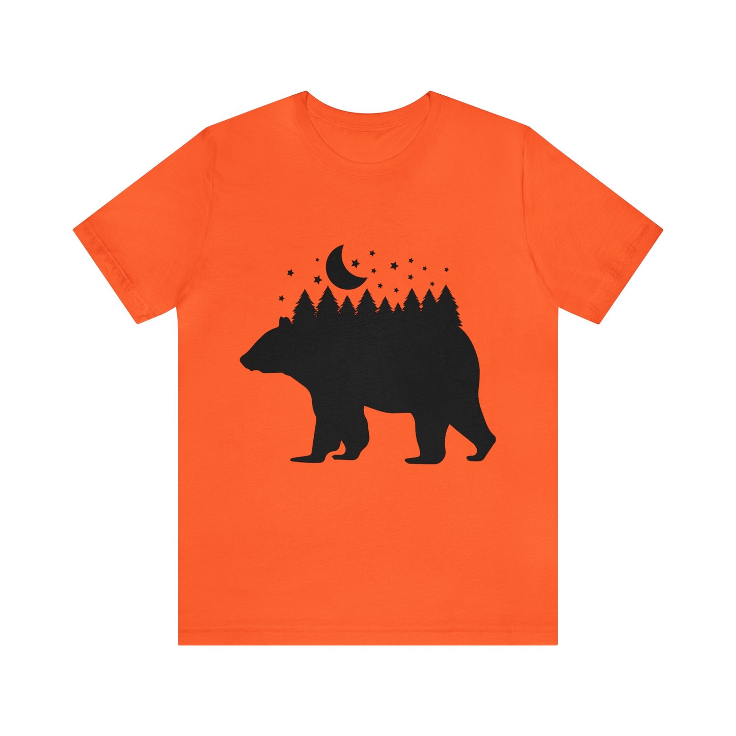 Bear - Forest - Night Sky Short Sleeve Tshirt