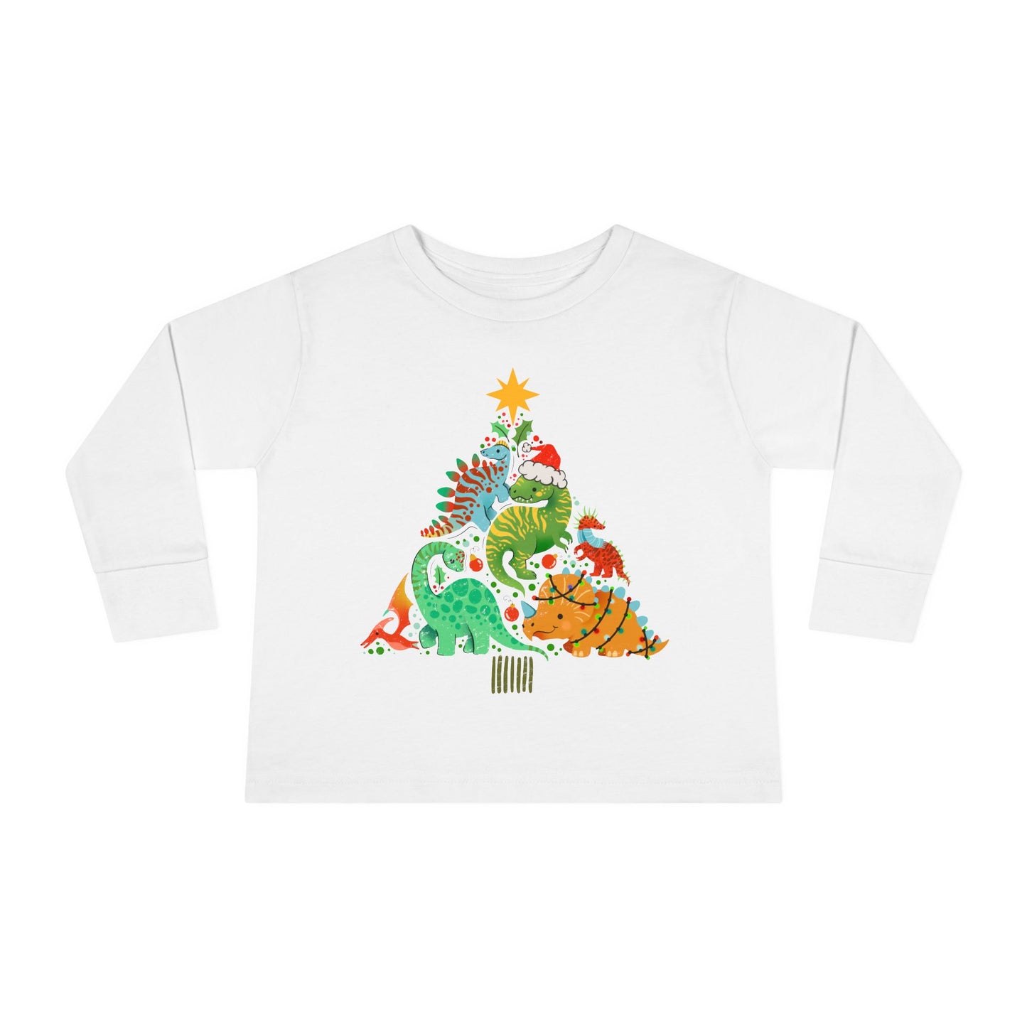 Dino christmas Toddler Long Sleeve Tee
